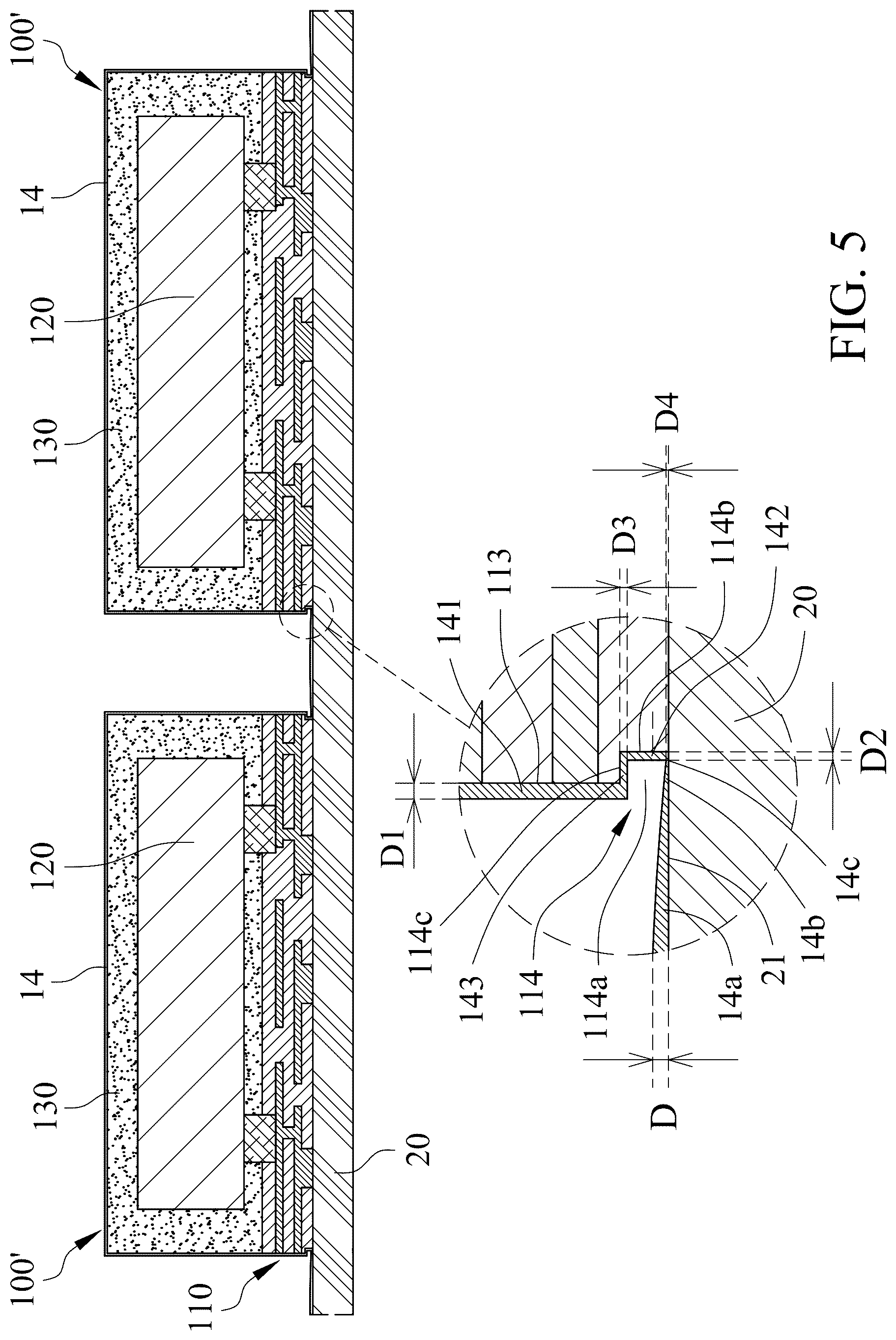 Patent US12317462 Figure 5 – Electronic package and method of manufacturing the same