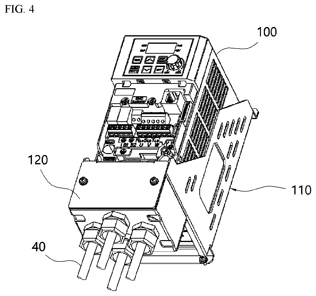 Patent US12317463 Figure 4 – Inverter mounting structure