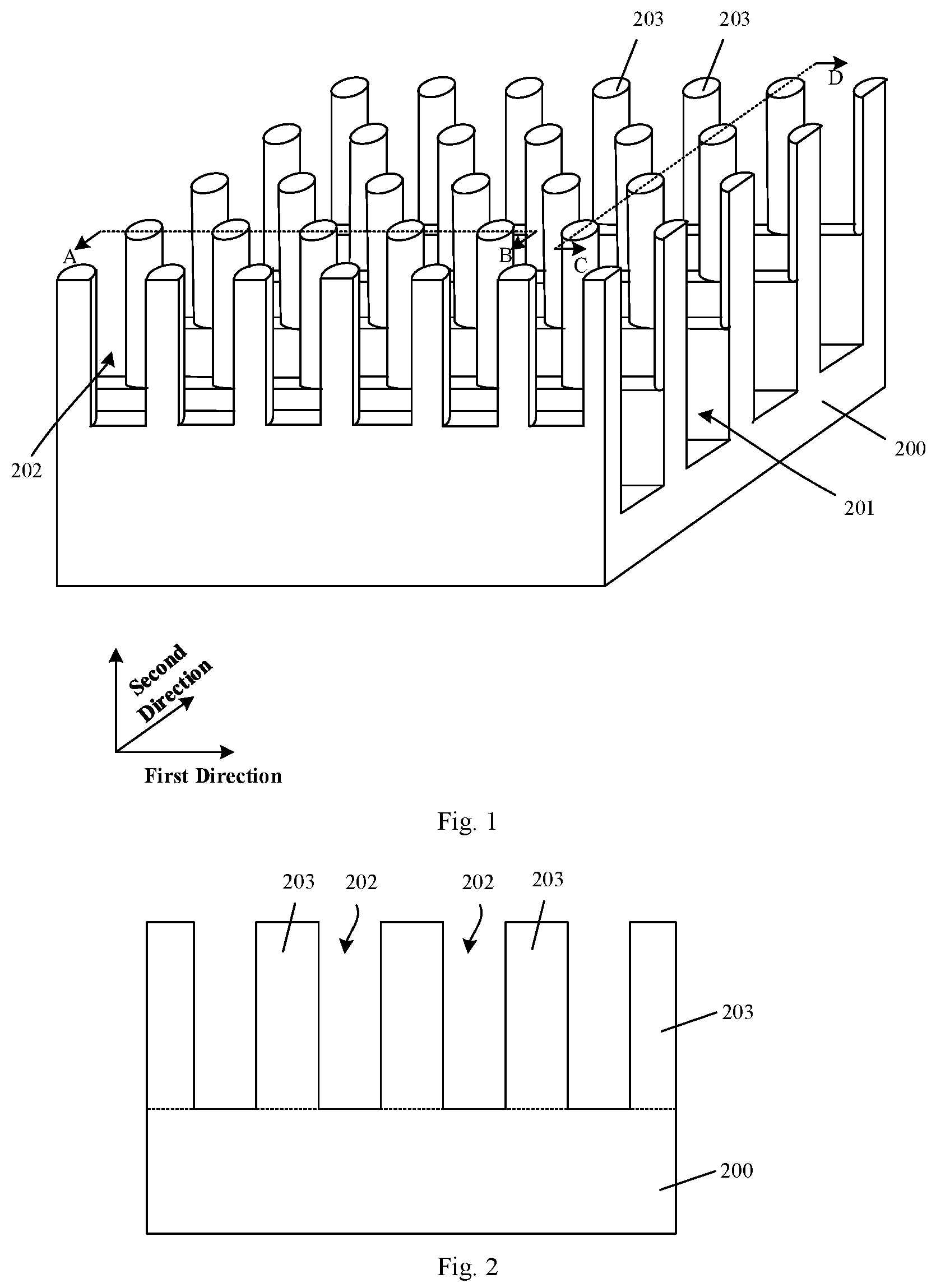 Patent US12317473 Figure 1 – Semiconductor device having plurality of trenches with different depth