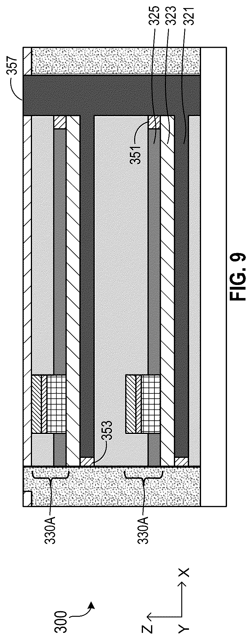 Patent US12317481 Figure 7 – 3D memory with cell stacking using an in-situ capacitor stack