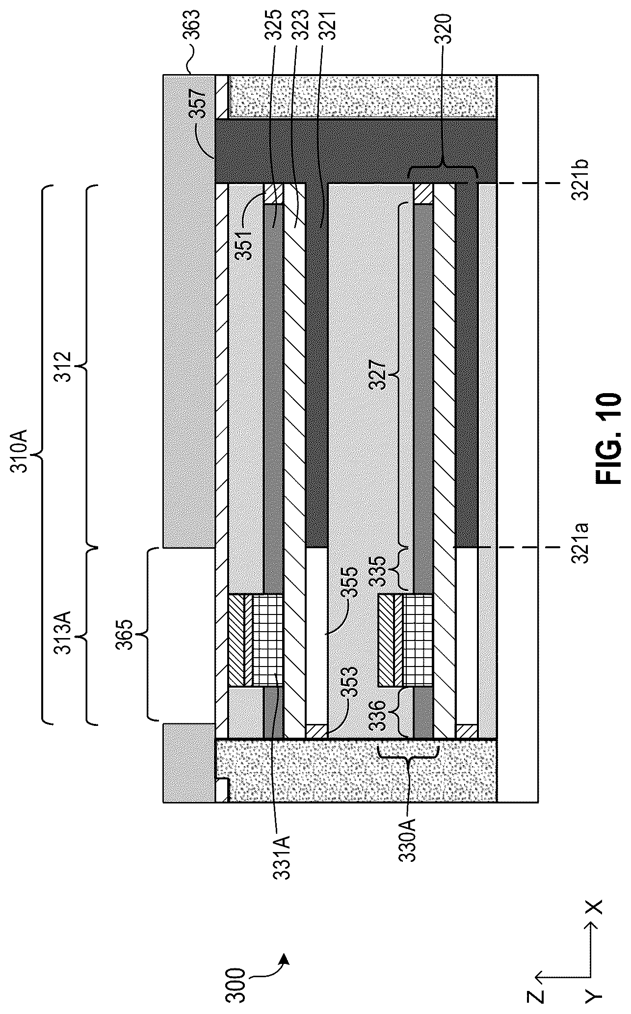 Patent US12317481 Figure 8 – 3D memory with cell stacking using an in-situ capacitor stack