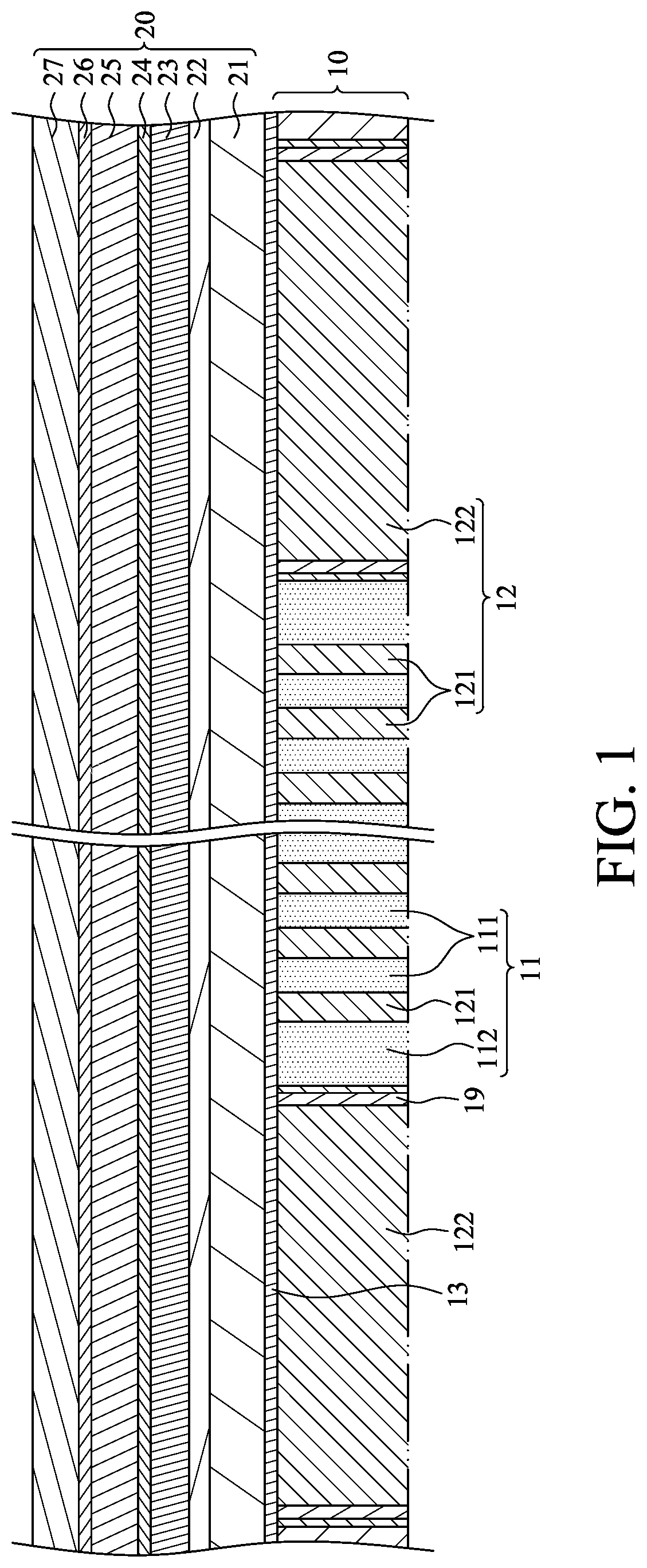 Patent US12317482 Figure 1 – Semiconductor structure and method of manufacturing the same including buried word lines of different widths