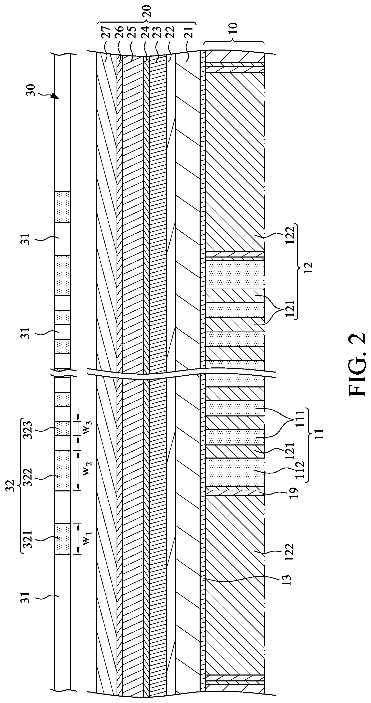 Patent US12317482 Figure 2 – Semiconductor structure and method of manufacturing the same including buried word lines of different widths