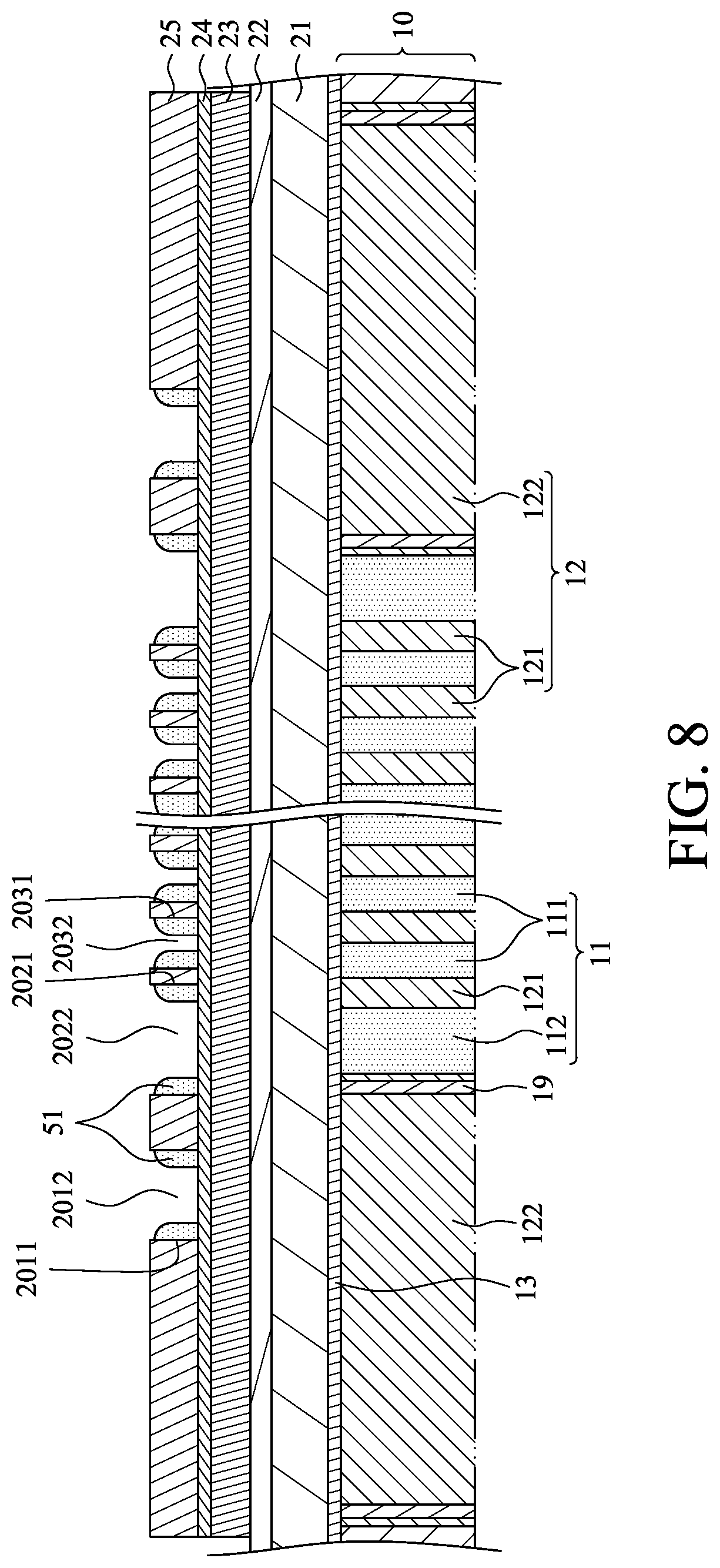 Patent US12317482 Figure 8 – Semiconductor structure and method of manufacturing the same including buried word lines of different widths