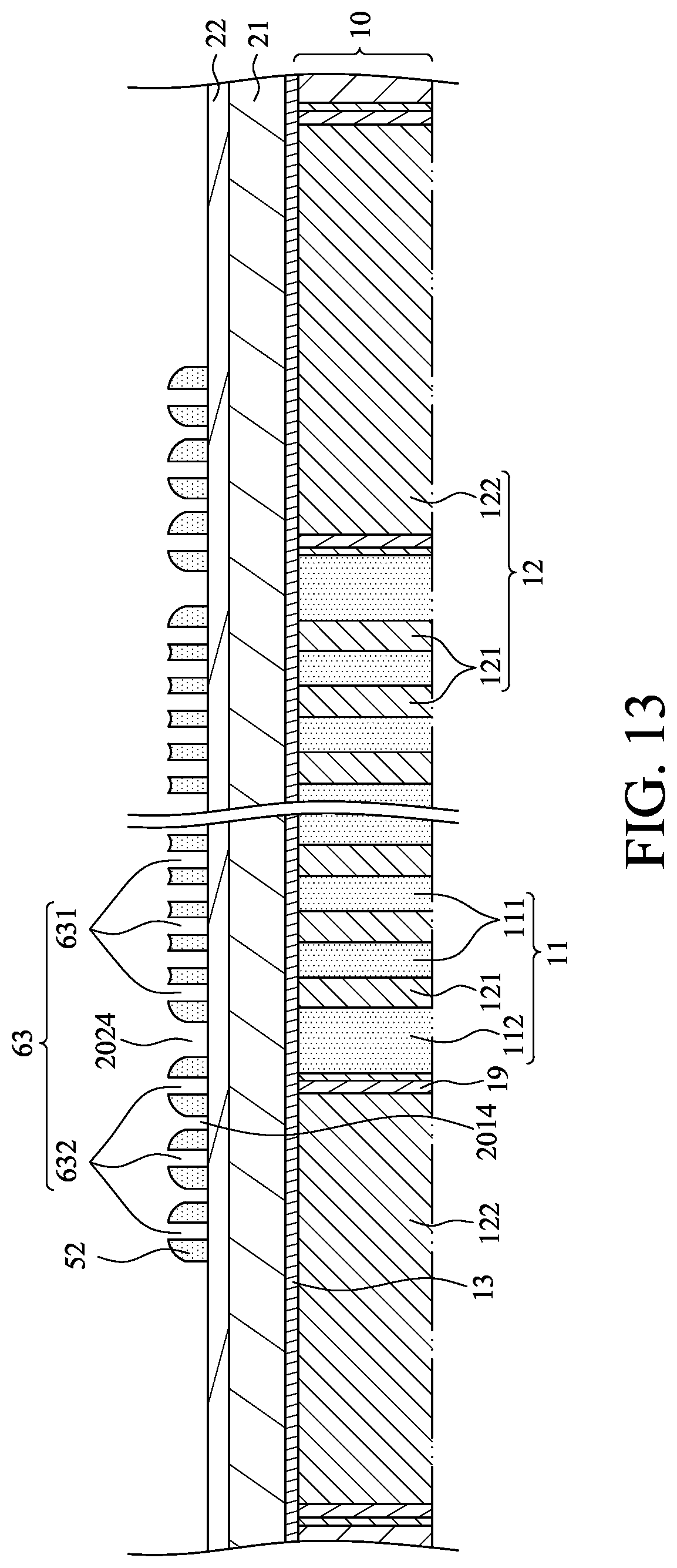 Patent US12317482 Figure 13 – Semiconductor structure and method of manufacturing the same including buried word lines of different widths