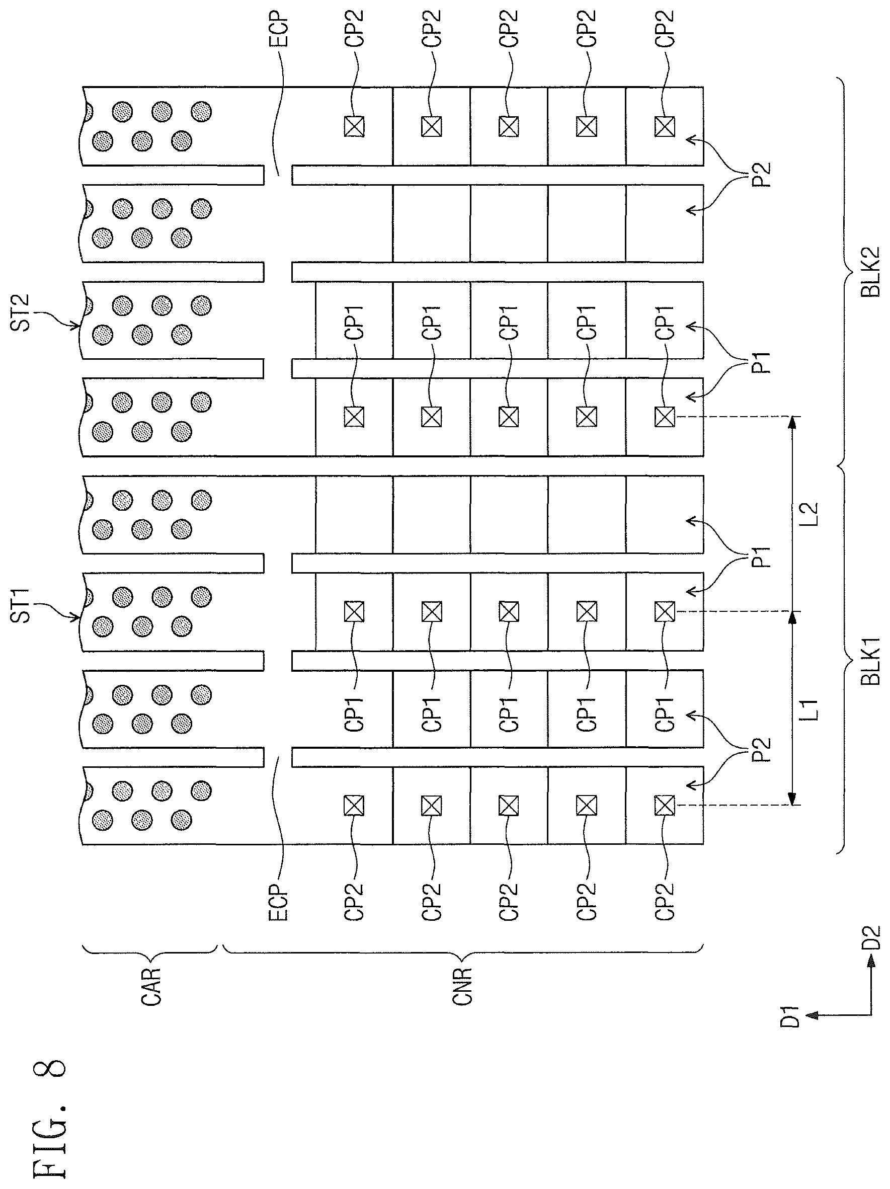 Patent US12317492 Figure 9 – Three-dimensional semiconductor memory device with increased process margin