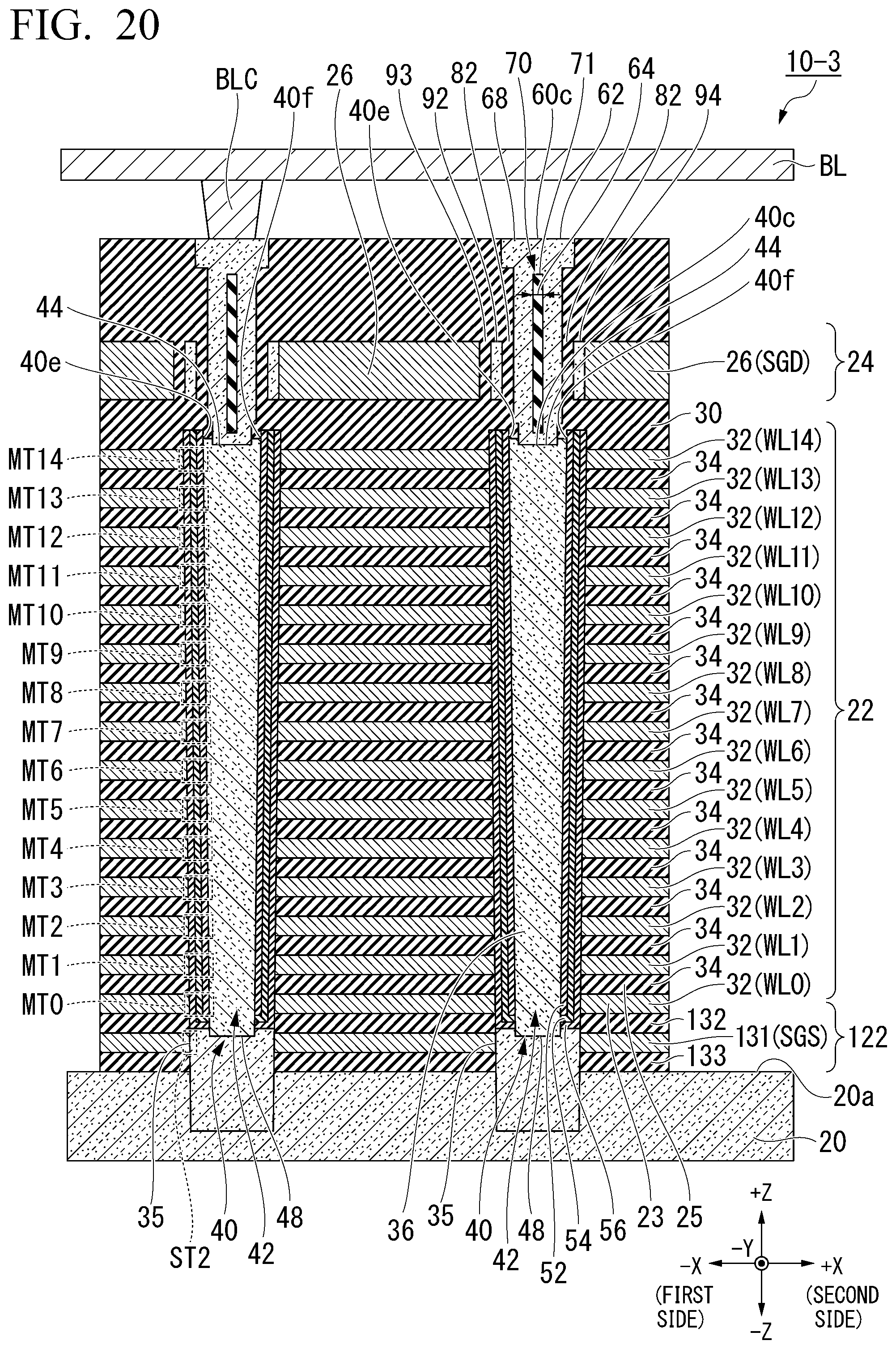 Patent US12317497 Figure 20 – Semiconductor memory device and method of manufacturing semiconductor memory device