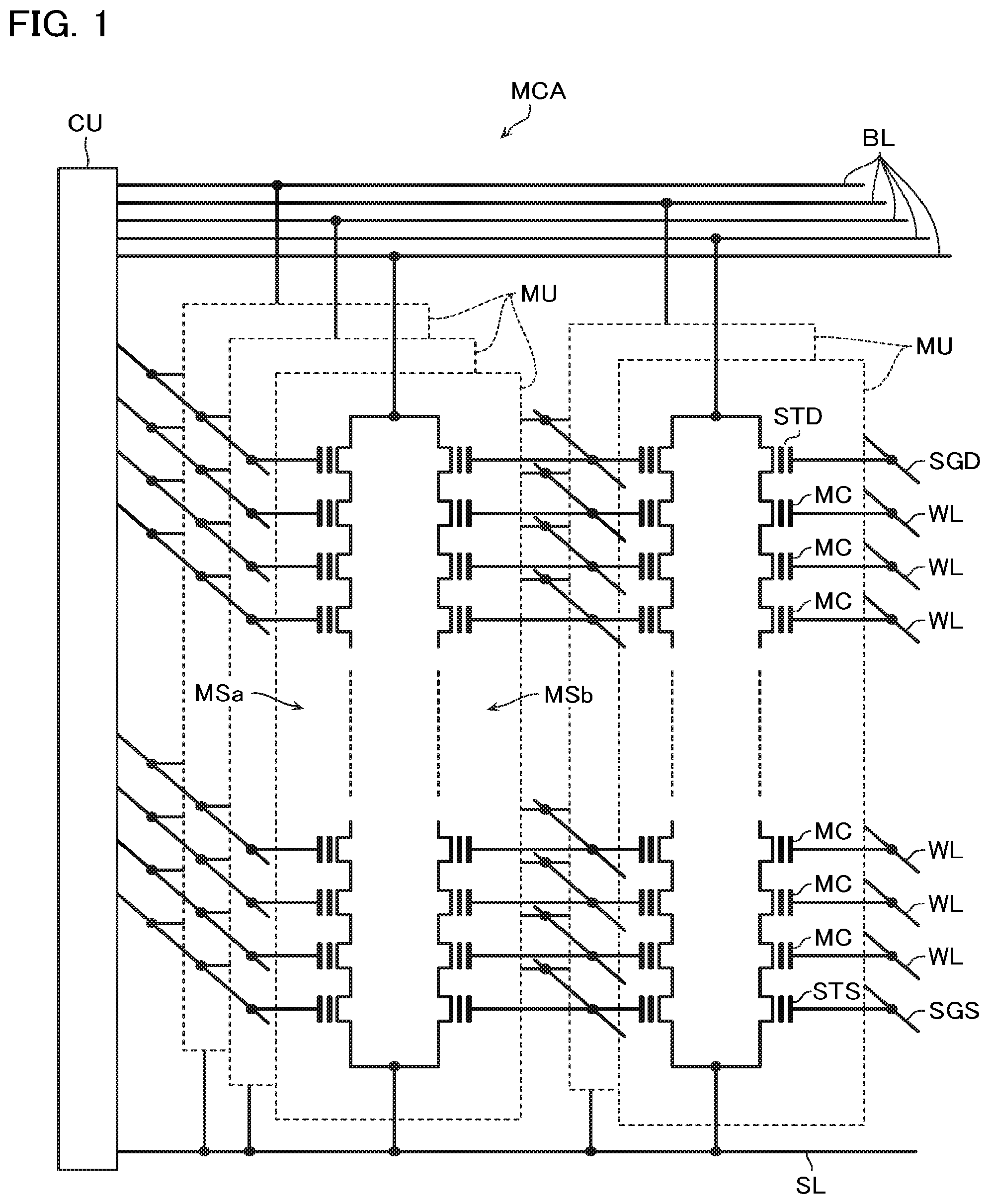Patent US12317499 Figure 1 – Semiconductor memory device