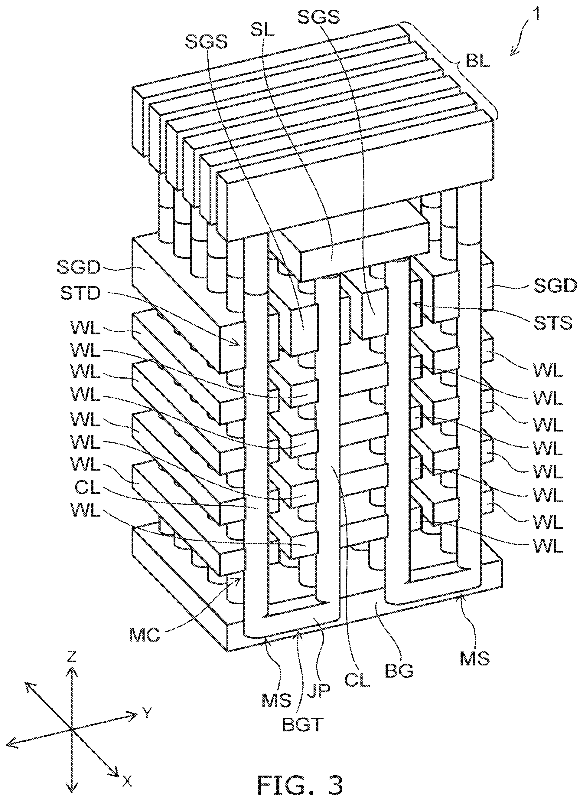 Patent US12317500 Figure 3 – Semiconductor memory device having a contact plug electrically connected to an interconnection through a narrower via
