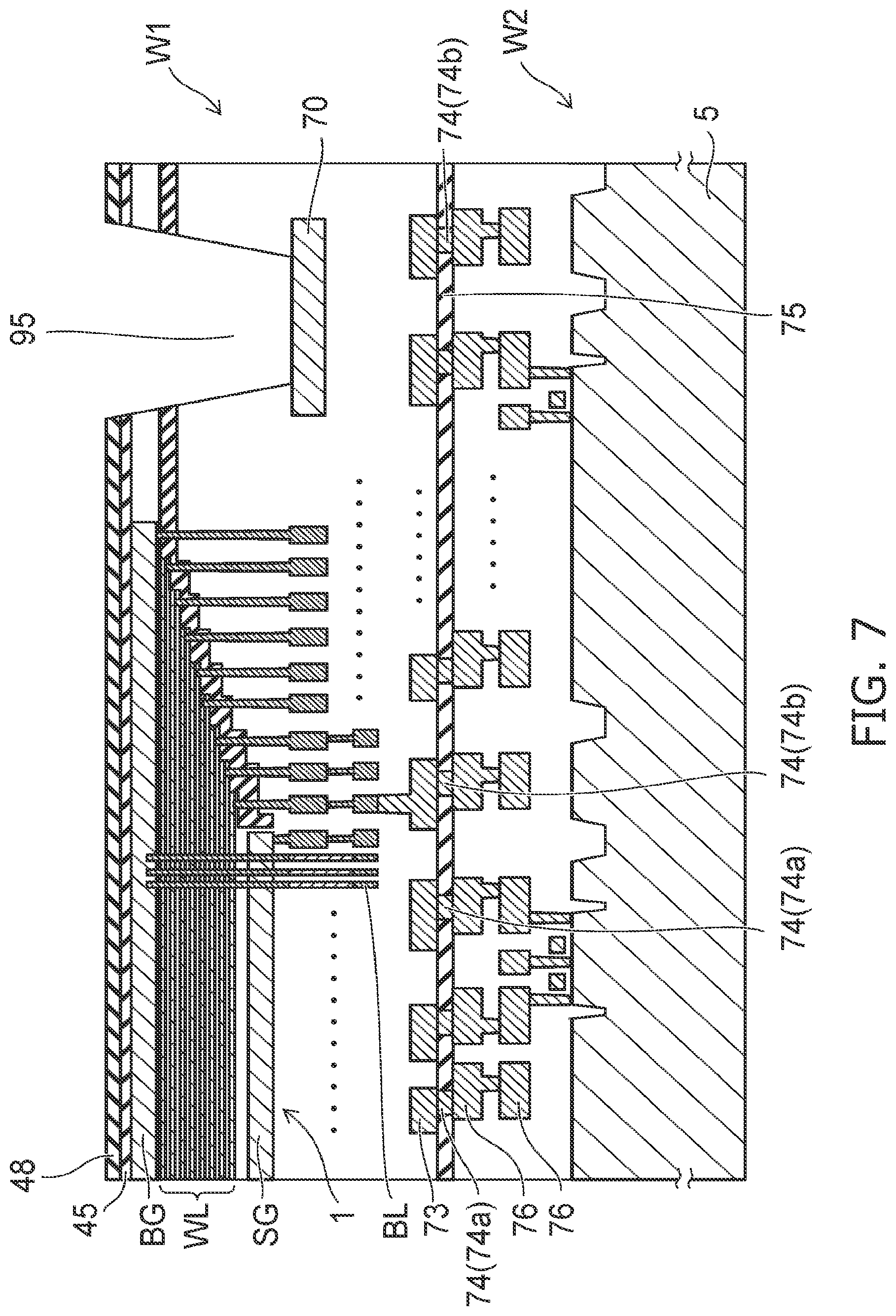 Patent US12317500 Figure 7 – Semiconductor memory device having a contact plug electrically connected to an interconnection through a narrower via