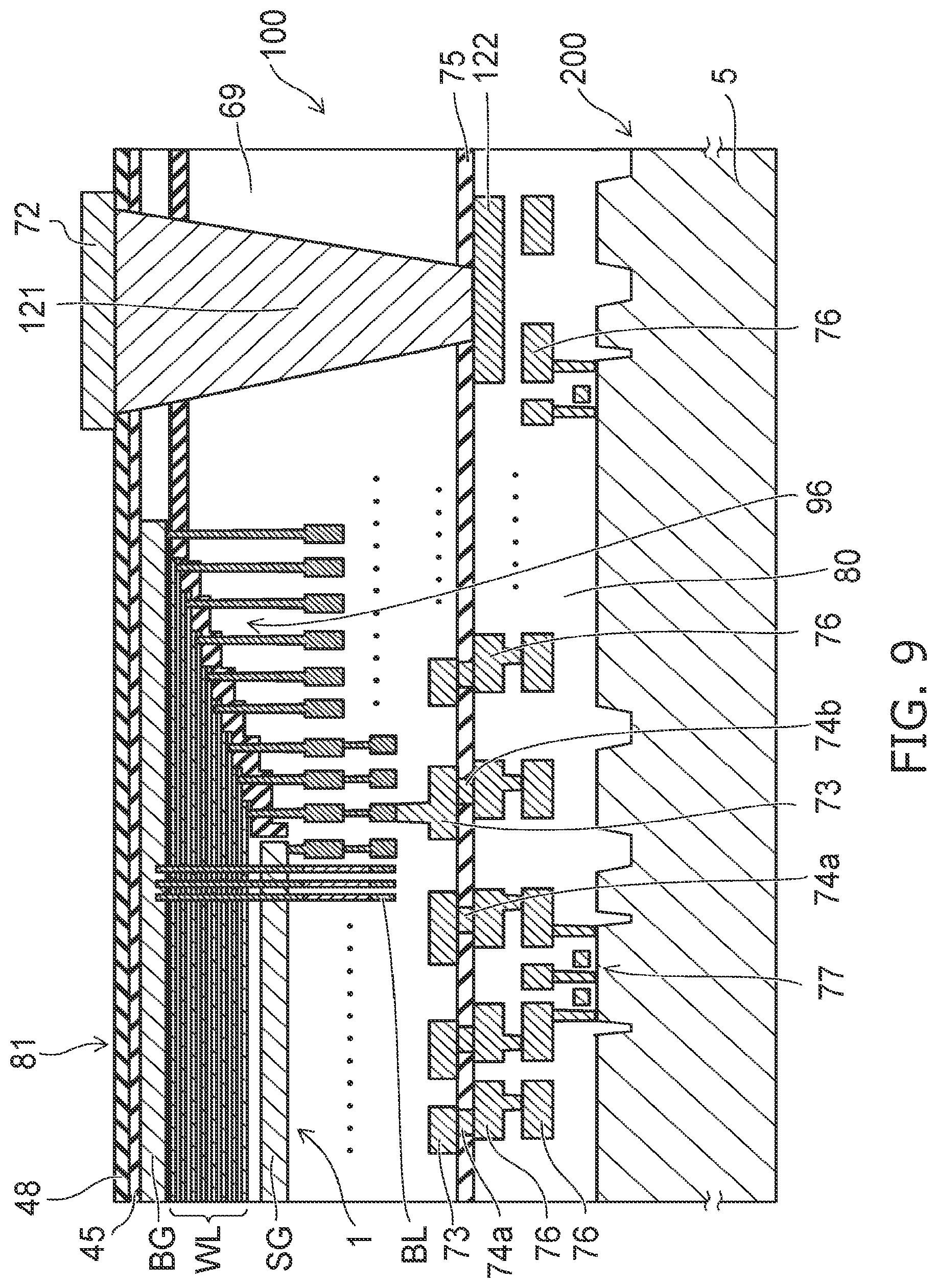 Patent US12317500 Figure 9 – Semiconductor memory device having a contact plug electrically connected to an interconnection through a narrower via