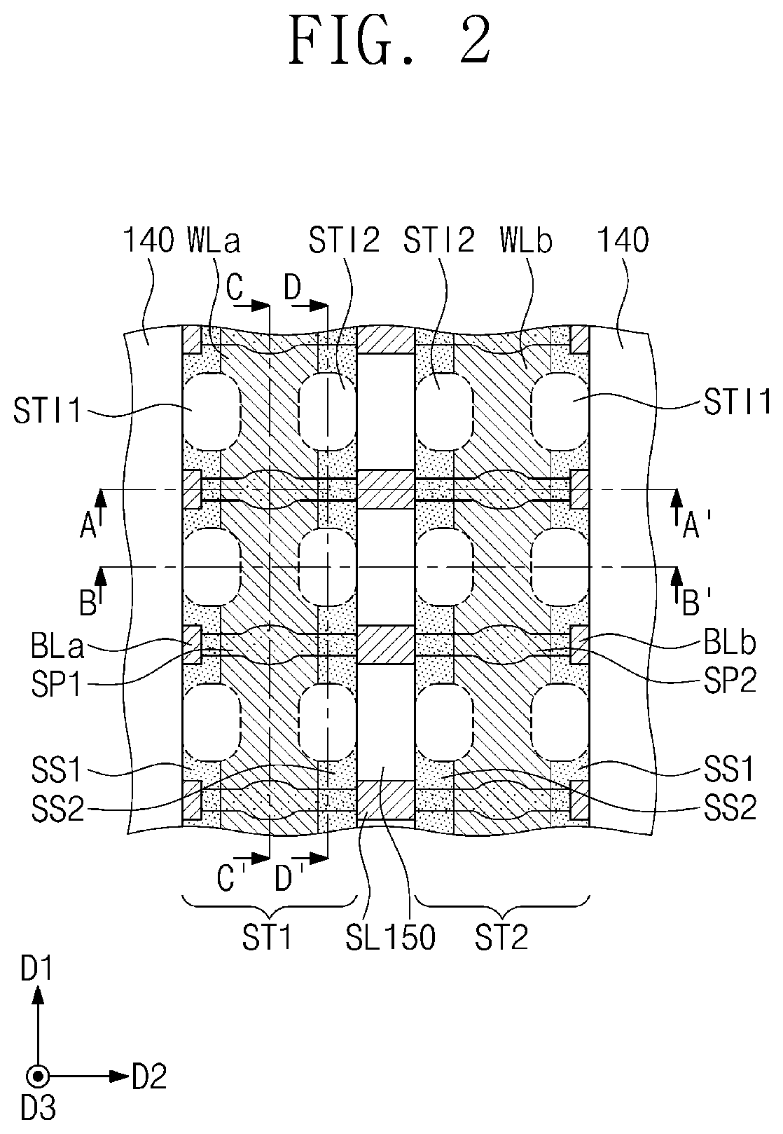 Patent US12317504 Figure 2 – Semiconductor memory device including vertical cell structure and method of fabricating the same