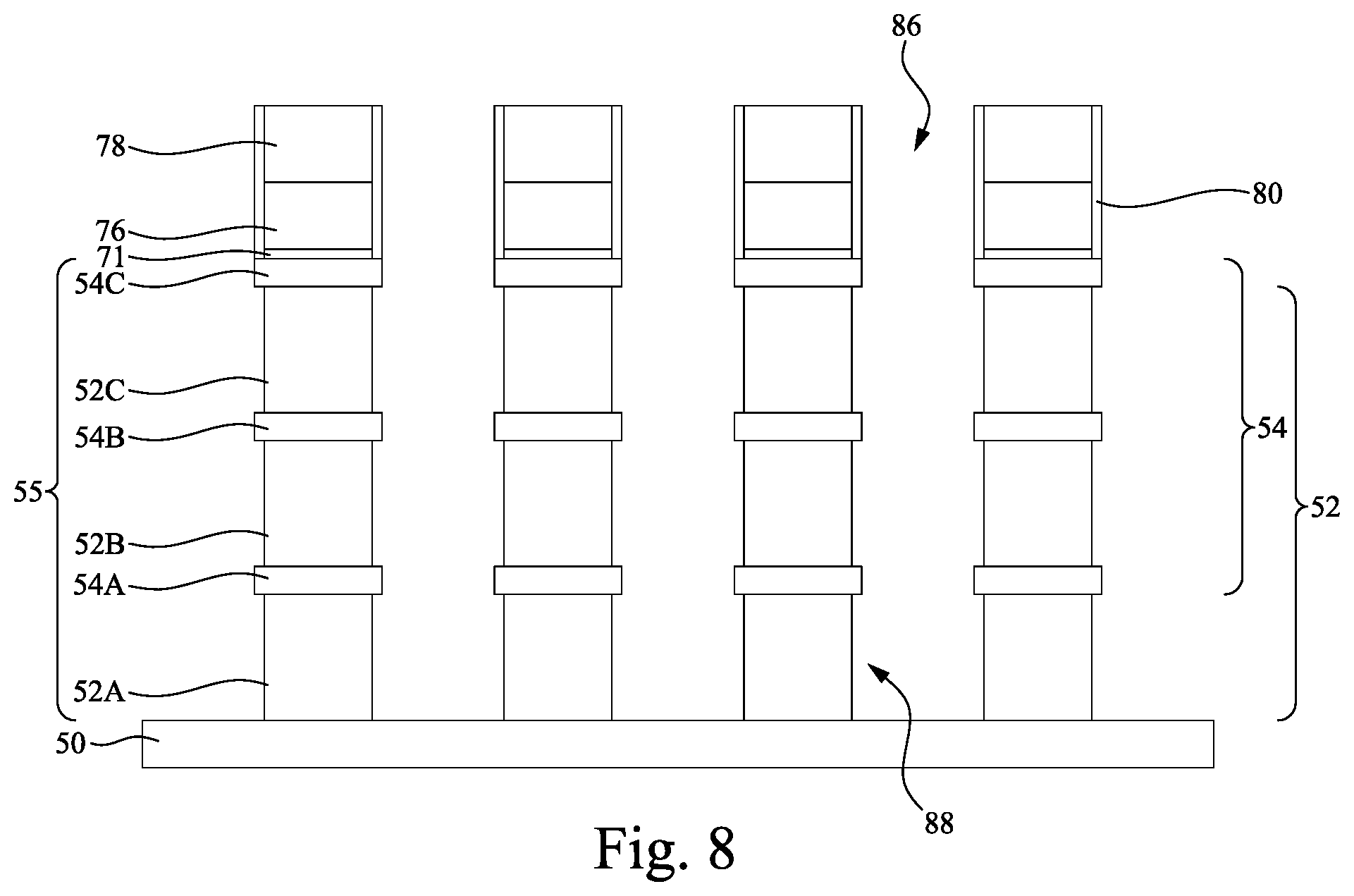 Patent US12317505 Figure 11 – Memory array including epitaxial source lines and bit lines