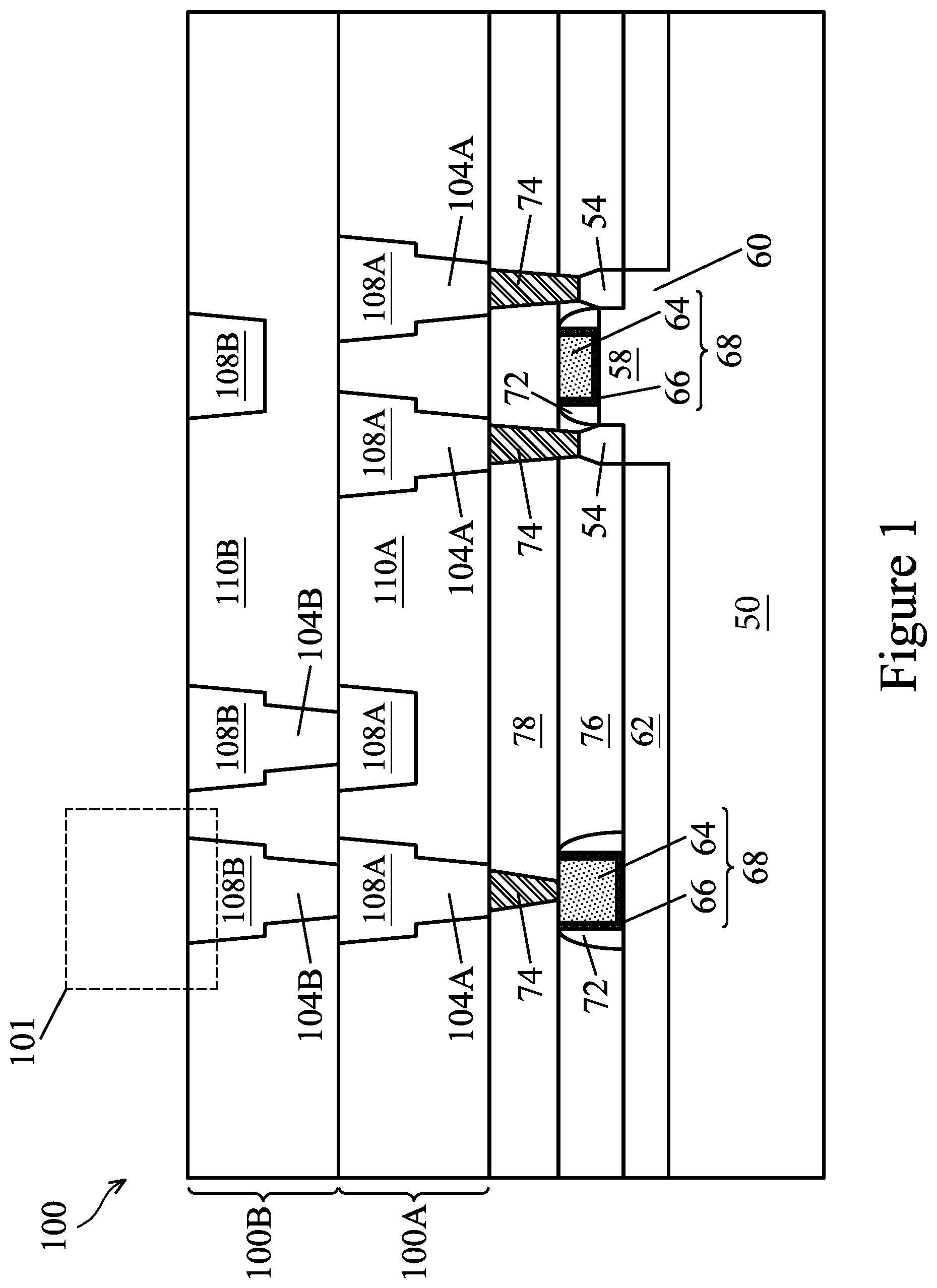 Patent US12317506 Figure 1 – Ferroelectric device and methods of fabrication thereof