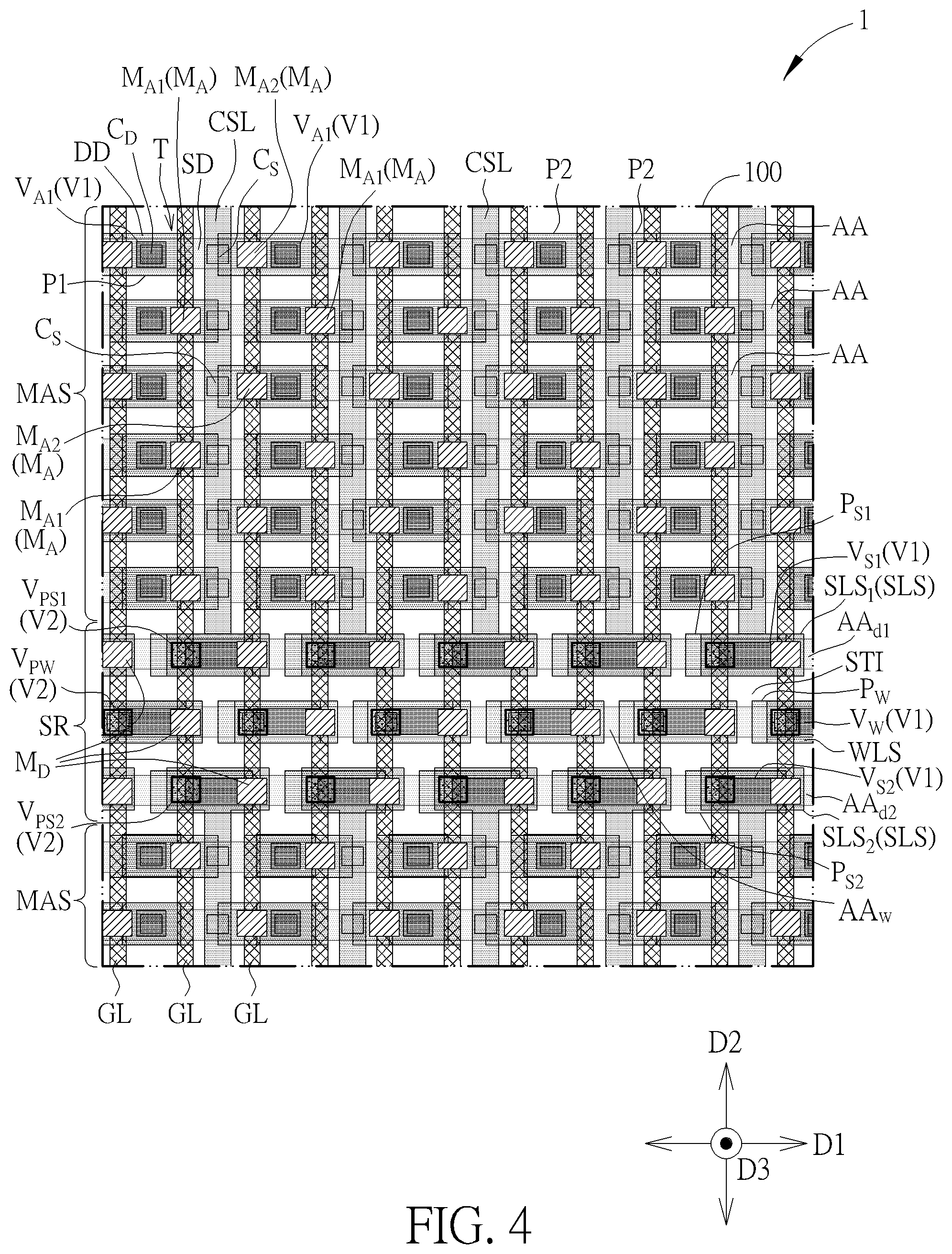 Patent US12317510 Figure 4 – Memory array