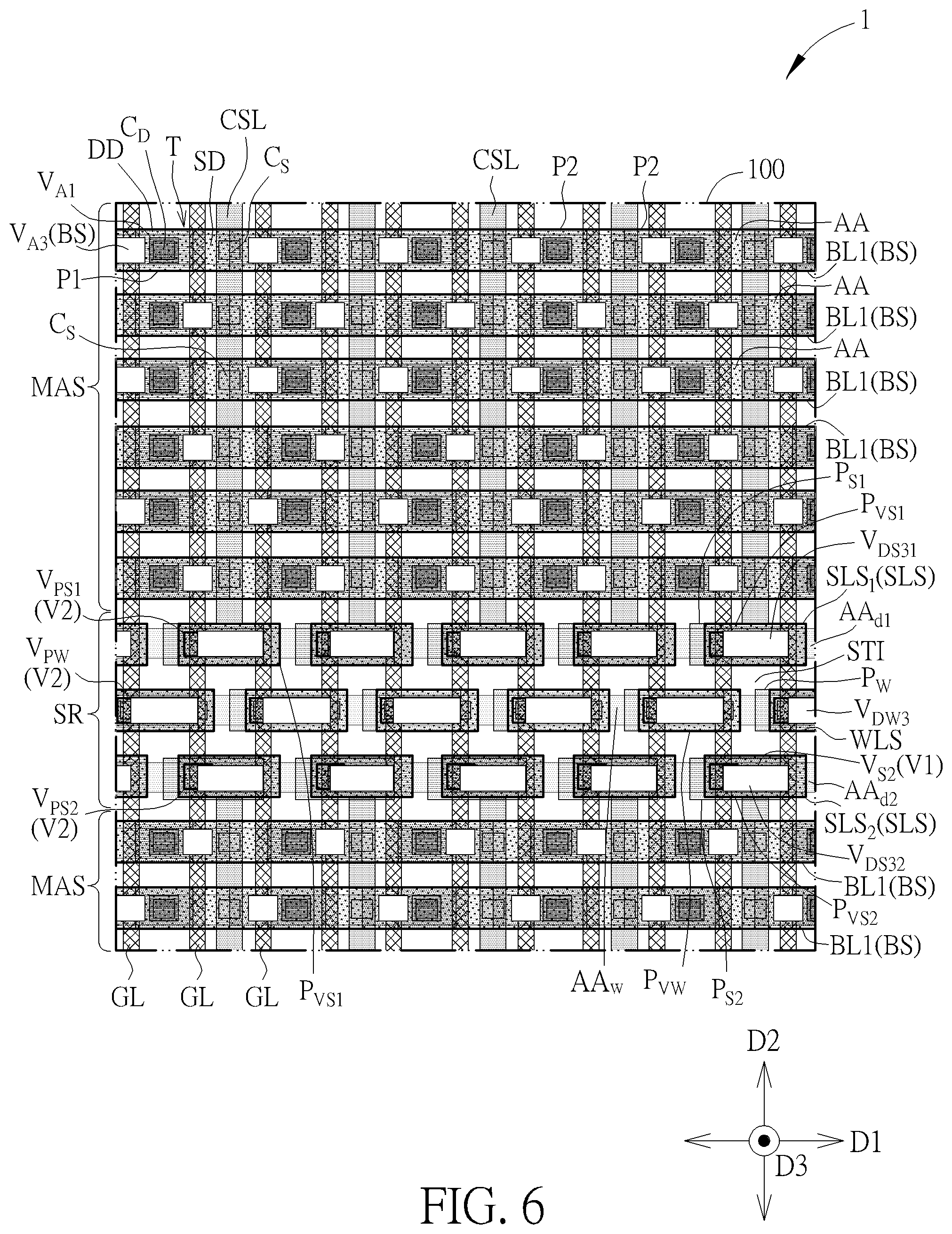 Patent US12317510 Figure 6 – Memory array