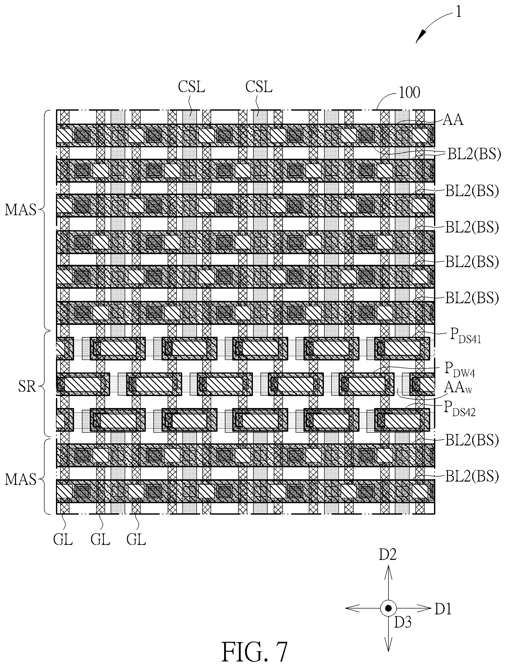 Patent US12317510 Figure 7 – Memory array