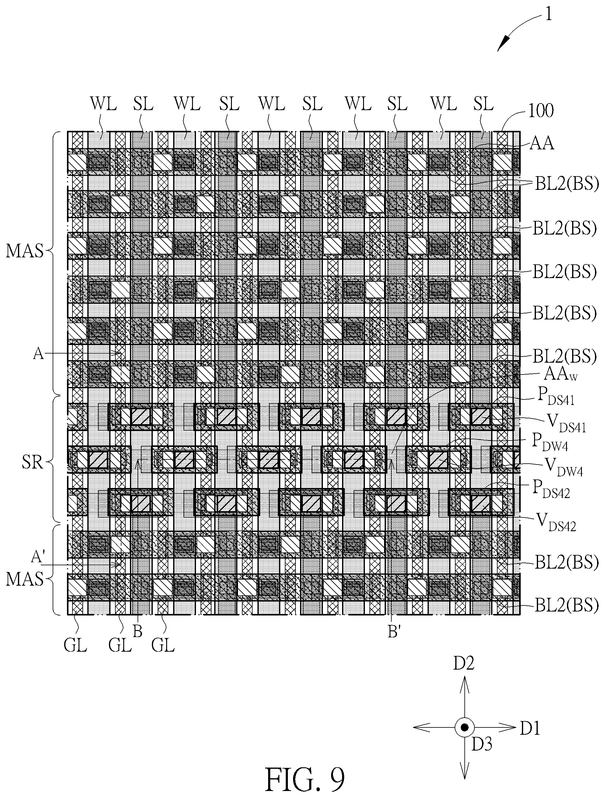 Patent US12317510 Figure 9 – Memory array