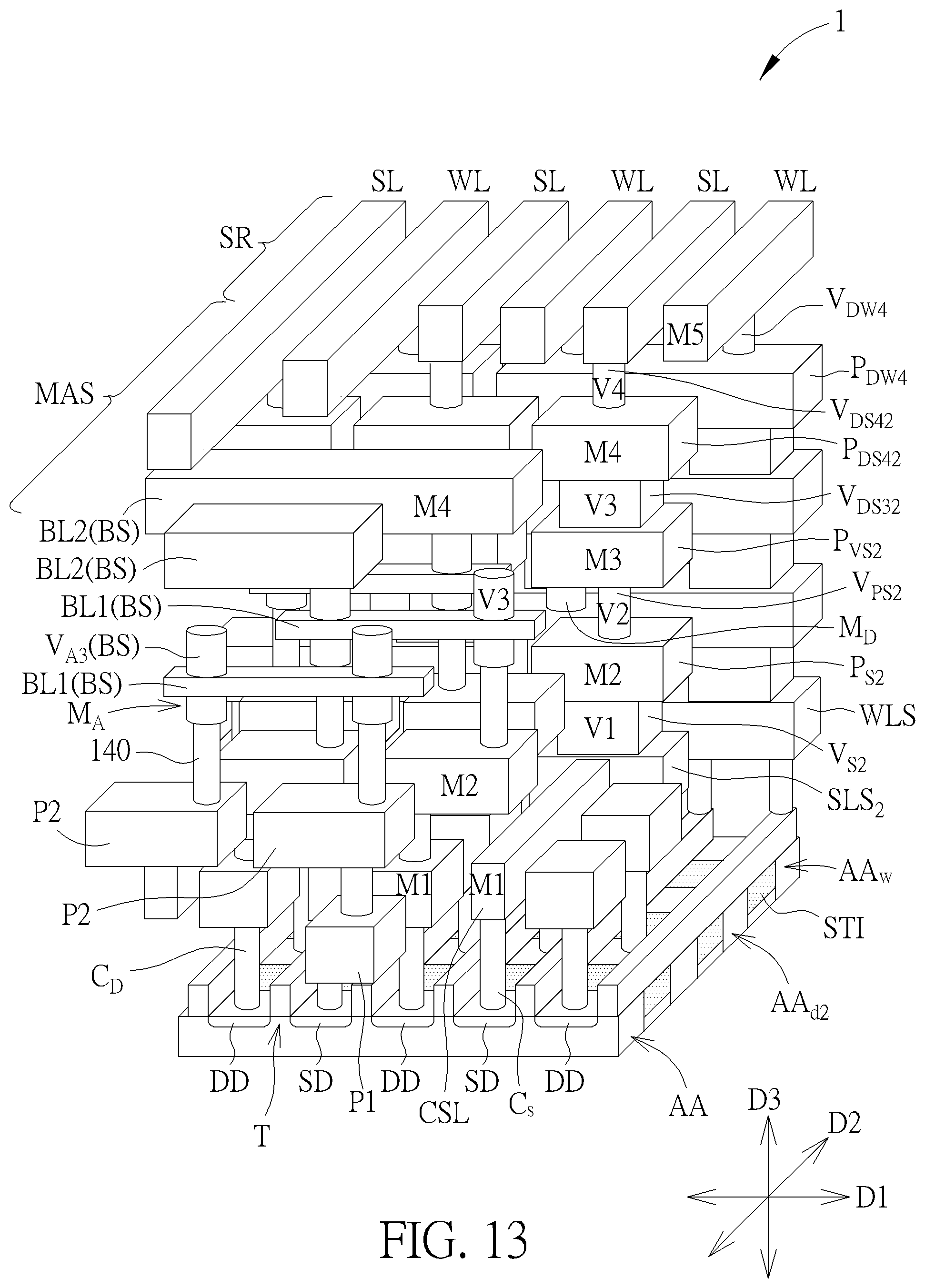 Patent US12317510 Figure 13 – Memory array