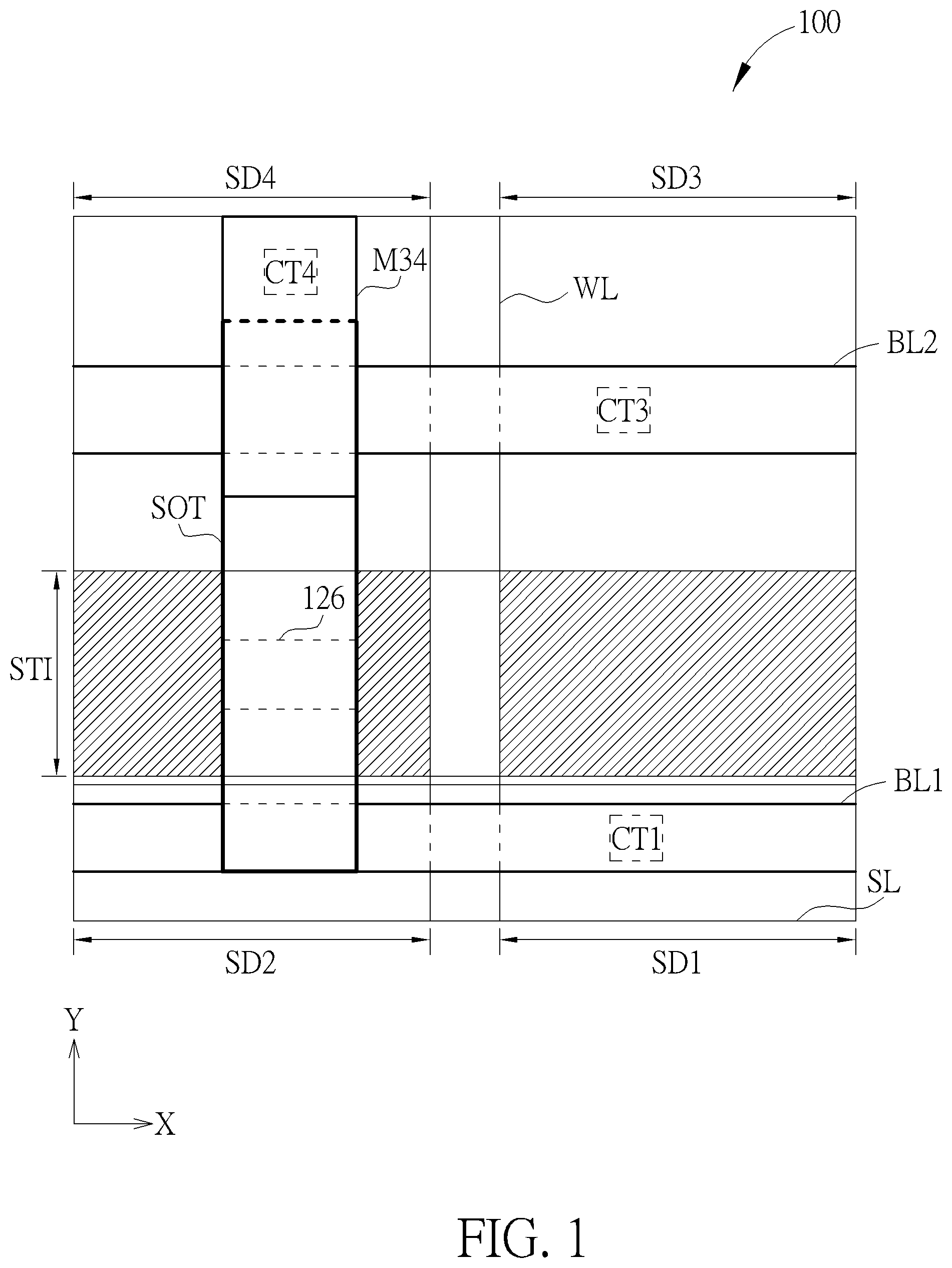 Patent US12317512 Figure 1 – SOT MRAM structure and fabricating method of the same