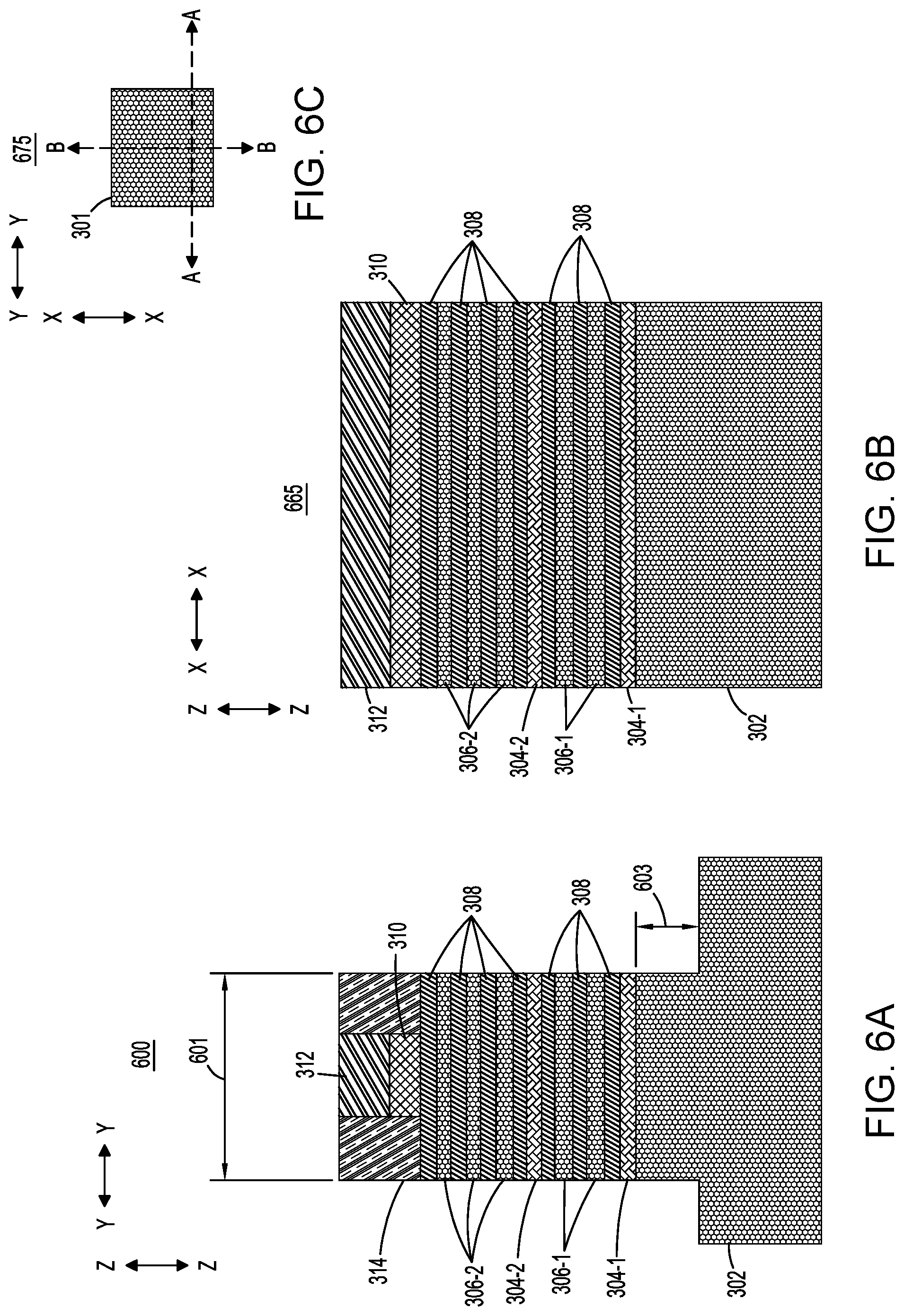 Patent US12317514 Figure 6 – Resistive random-access memory structures with stacked transistors