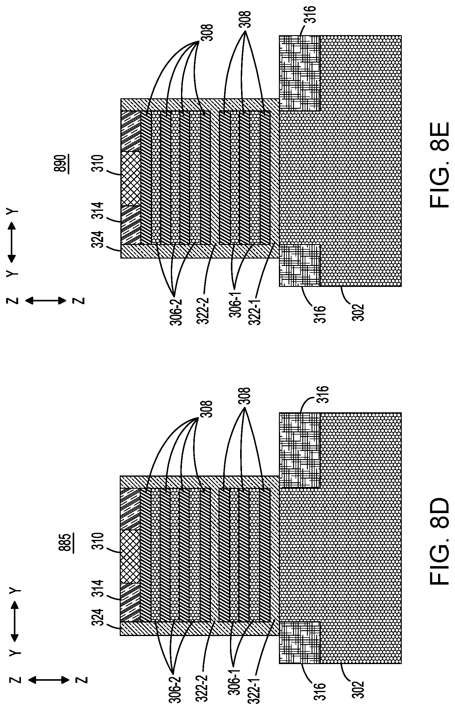 Patent US12317514 Figure 9 – Resistive random-access memory structures with stacked transistors