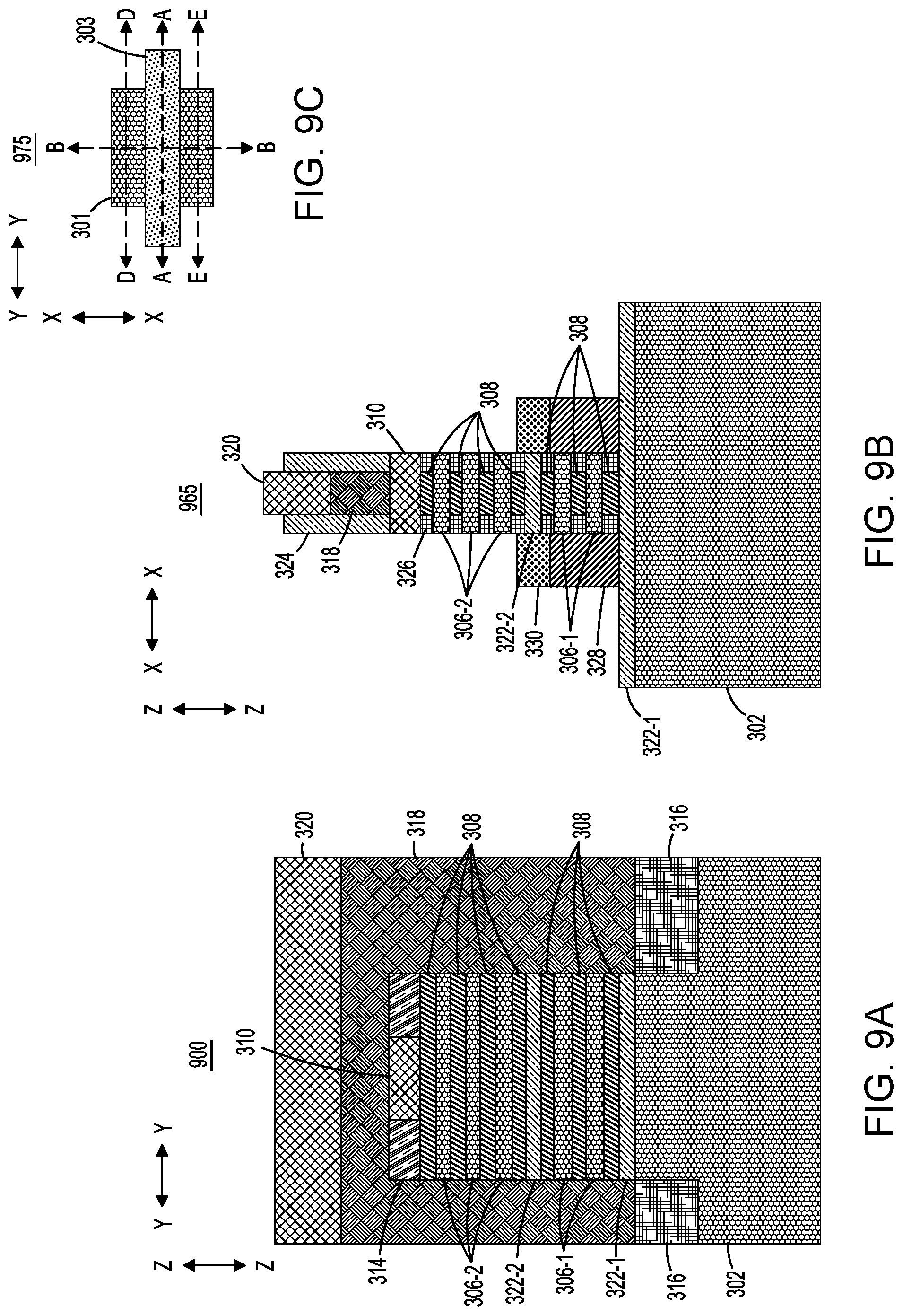 Patent US12317514 Figure 10 – Resistive random-access memory structures with stacked transistors