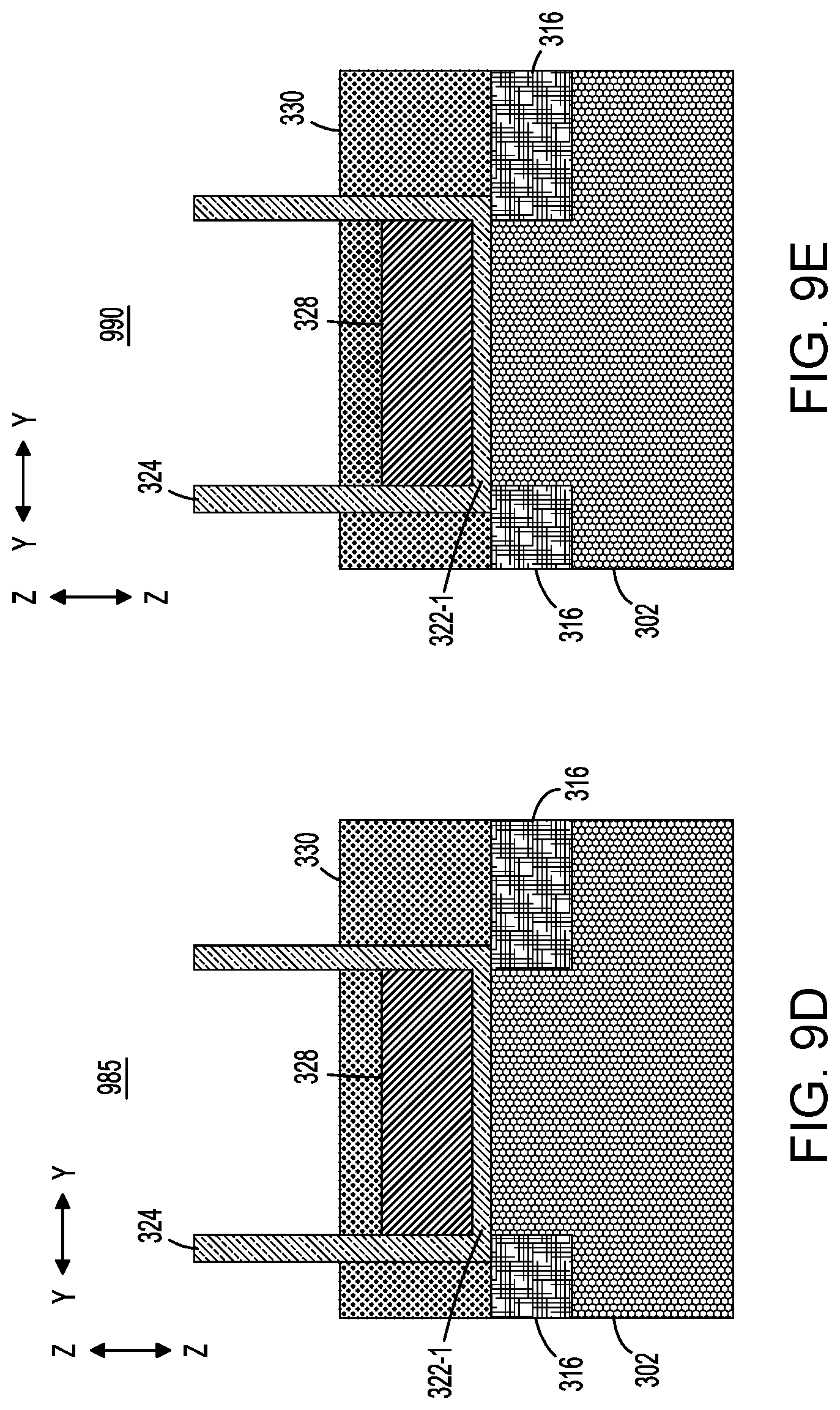Patent US12317514 Figure 11 – Resistive random-access memory structures with stacked transistors