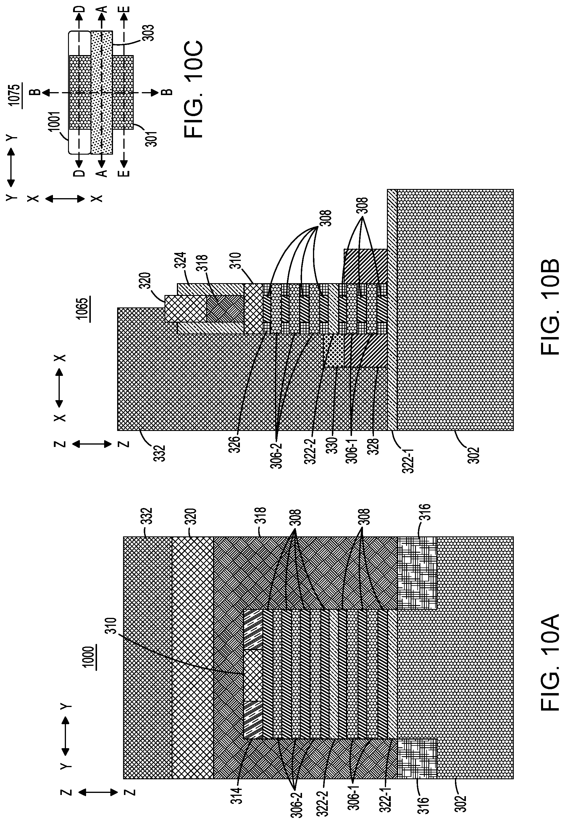 Patent US12317514 Figure 12 – Resistive random-access memory structures with stacked transistors