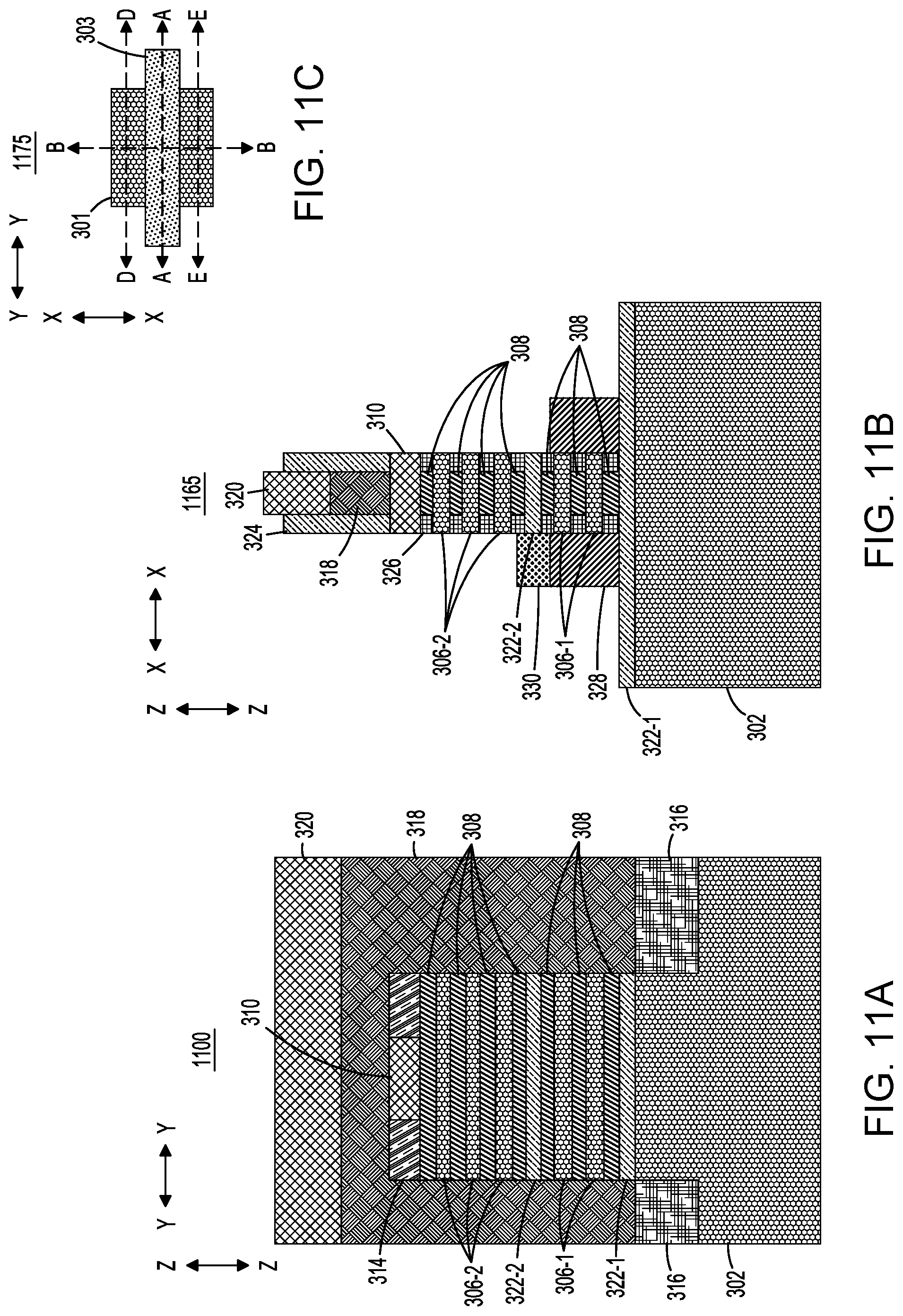 Patent US12317514 Figure 14 – Resistive random-access memory structures with stacked transistors