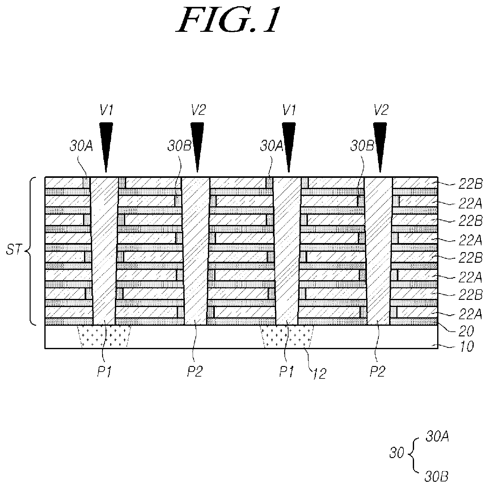 Patent US12317516 Figure 1 – Semiconductor device including capacitors and manufacturing method thereof