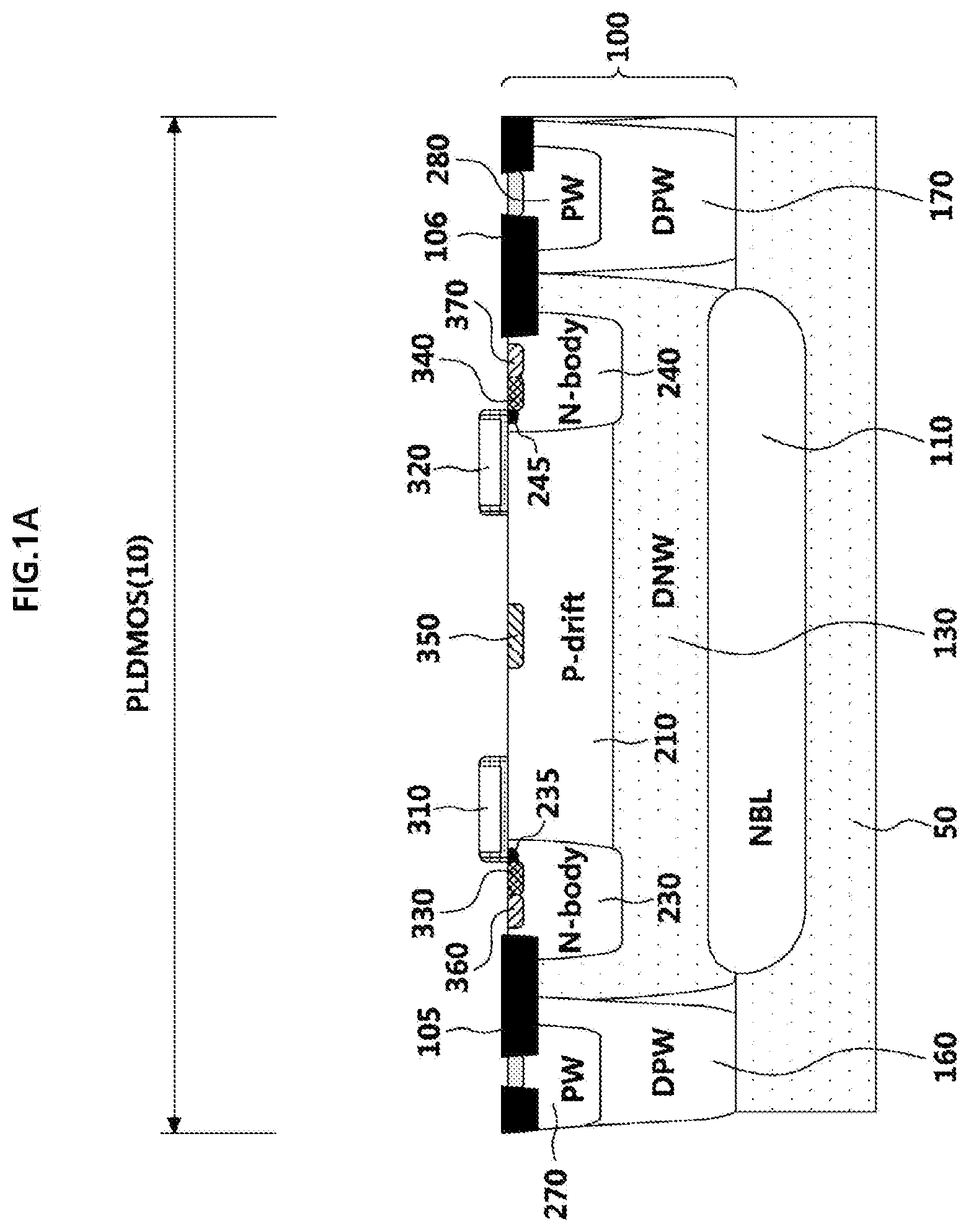 Patent US12317534 Figure 1 – High voltage semiconductor device and manufacturing method of high voltage semiconductor device
