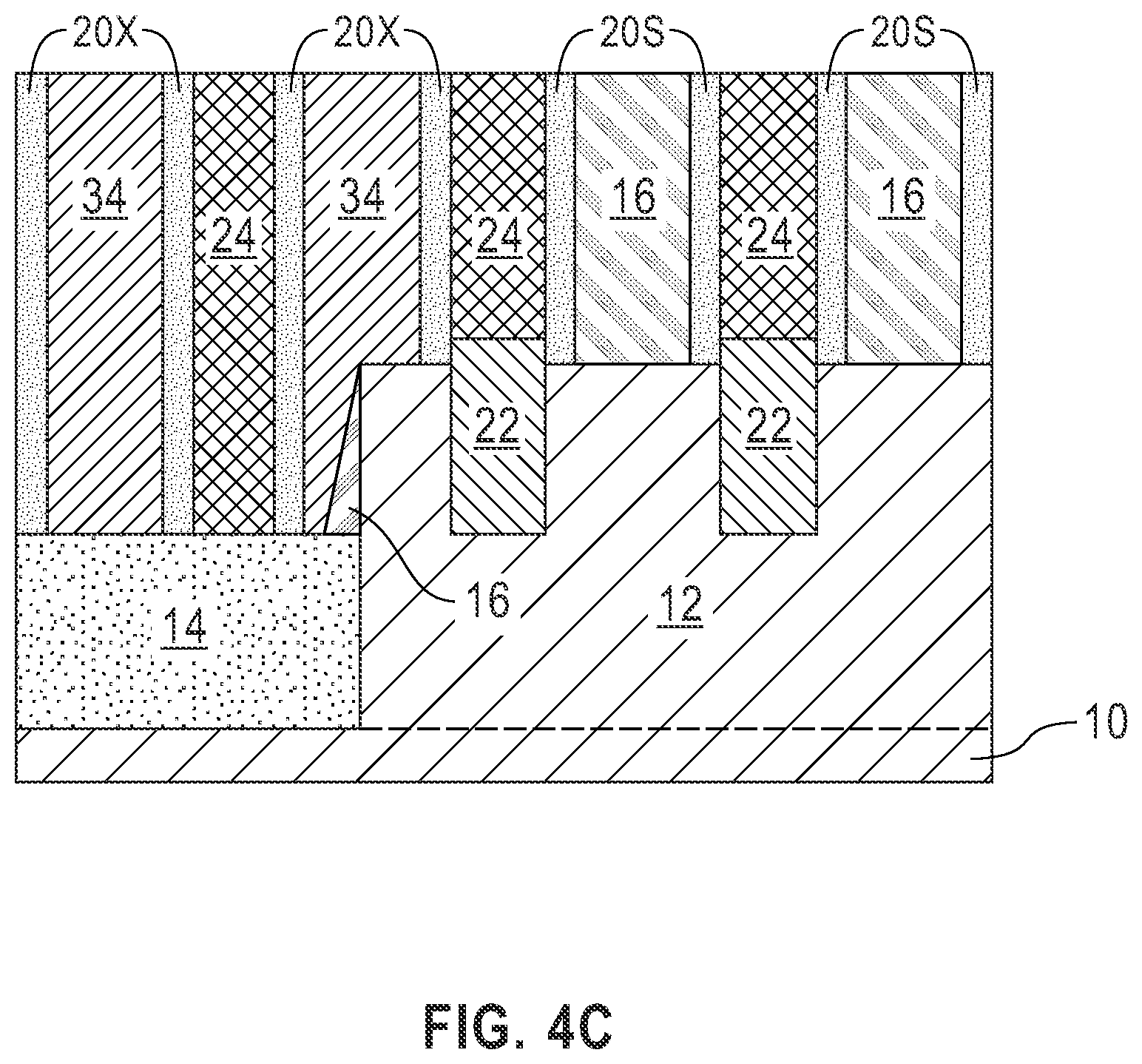 Patent US12317537 Figure 5 – Reduced parasitic capacitance semiconductor device containing at least one local interconnect passthrough structure
