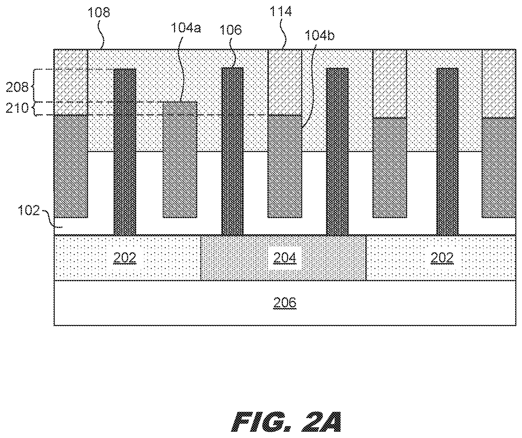 Patent US12317549 Figure 2 – Dielectric fin structures with varying height