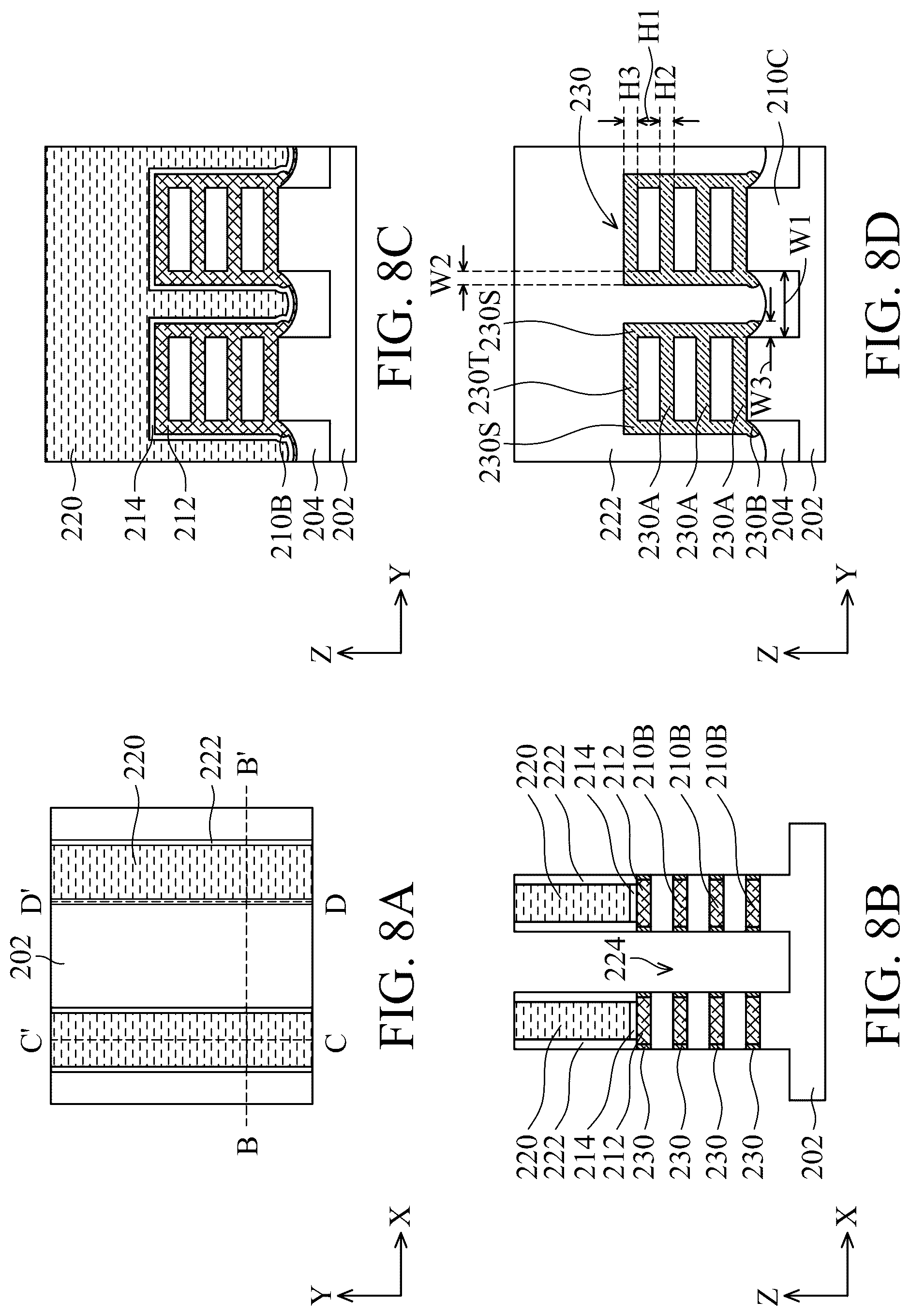 Patent US12317550 Figure 8 – Methods of forming a semiconductor device with corner isolation protection