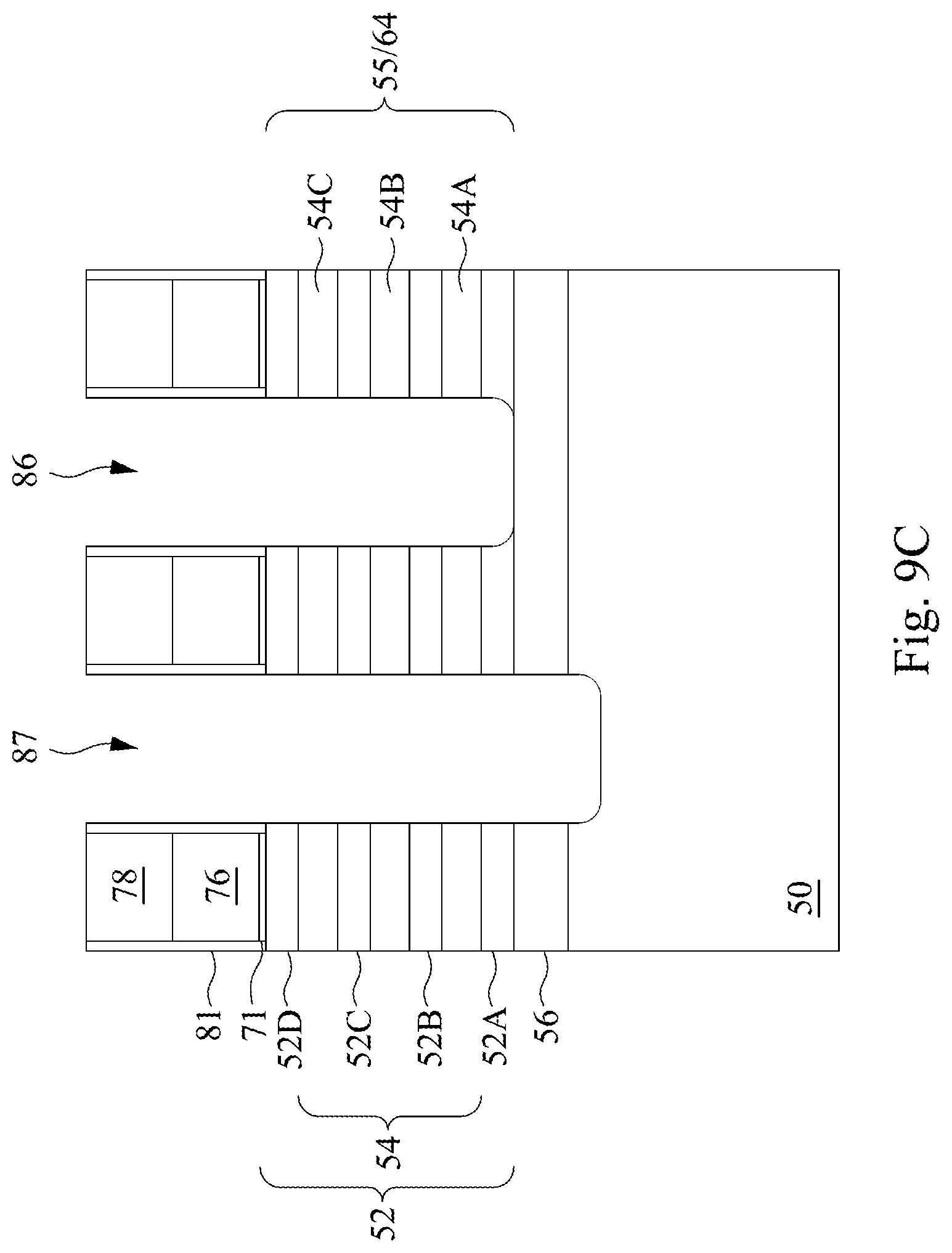 Patent US12317551 Figure 13 – Semiconductor devices including backside power rails and methods of manufacture