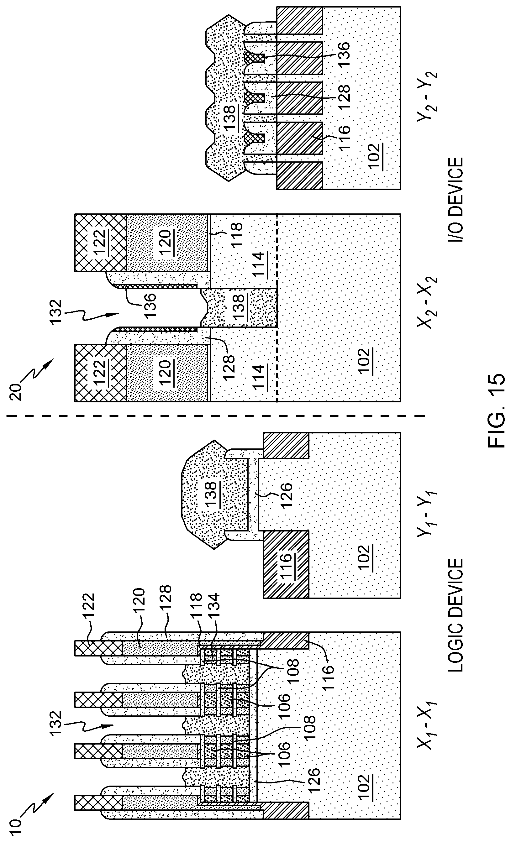 Patent US12317555 Figure 15 – Gate-all-around nanosheet field effect transistor integrated with fin field effect transistor