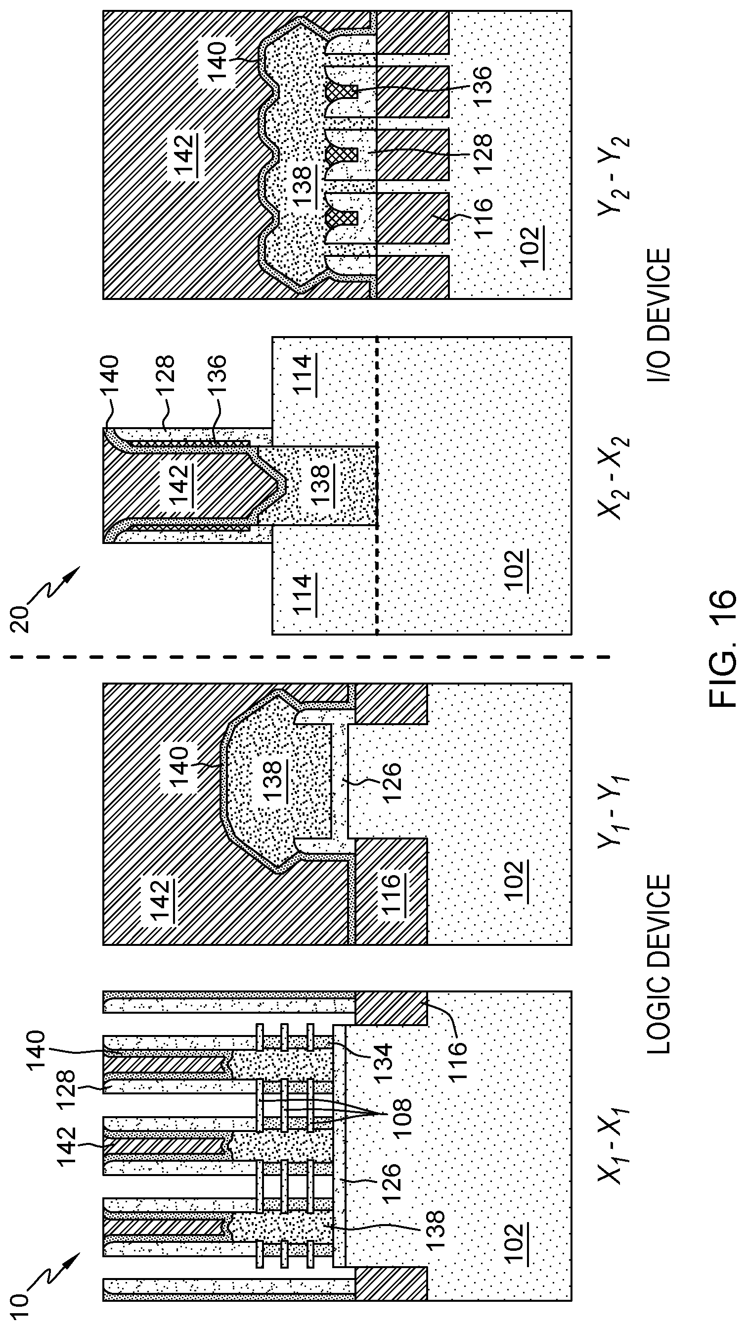 Patent US12317555 Figure 16 – Gate-all-around nanosheet field effect transistor integrated with fin field effect transistor