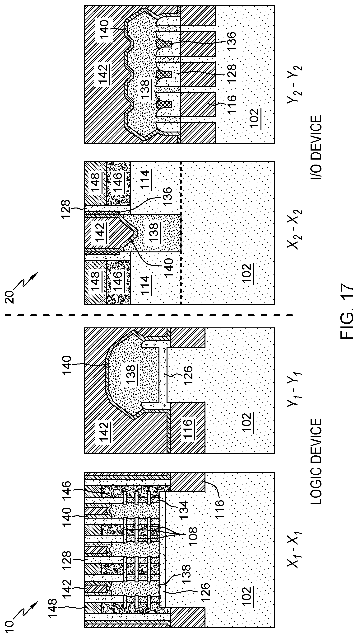 Patent US12317555 Figure 17 – Gate-all-around nanosheet field effect transistor integrated with fin field effect transistor