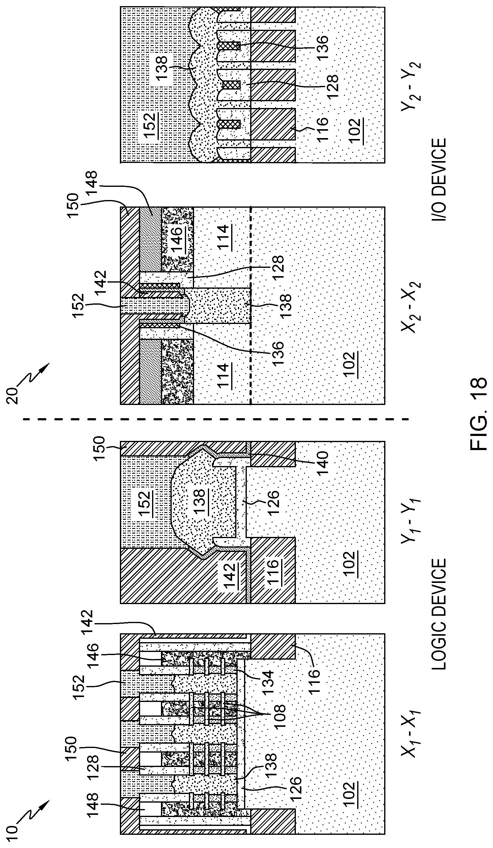 Patent US12317555 Figure 18 – Gate-all-around nanosheet field effect transistor integrated with fin field effect transistor