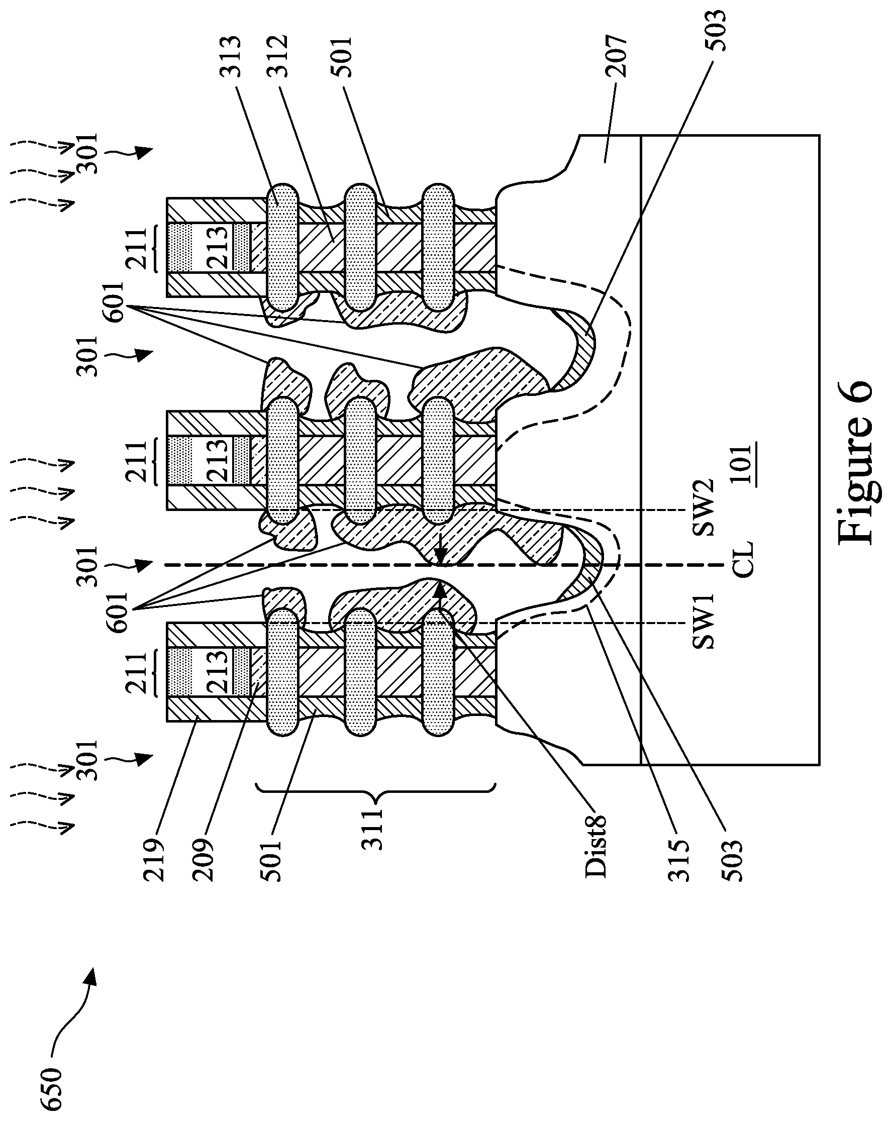 Patent US12317556 Figure 6 – Semiconductor devices and methods of manufacture