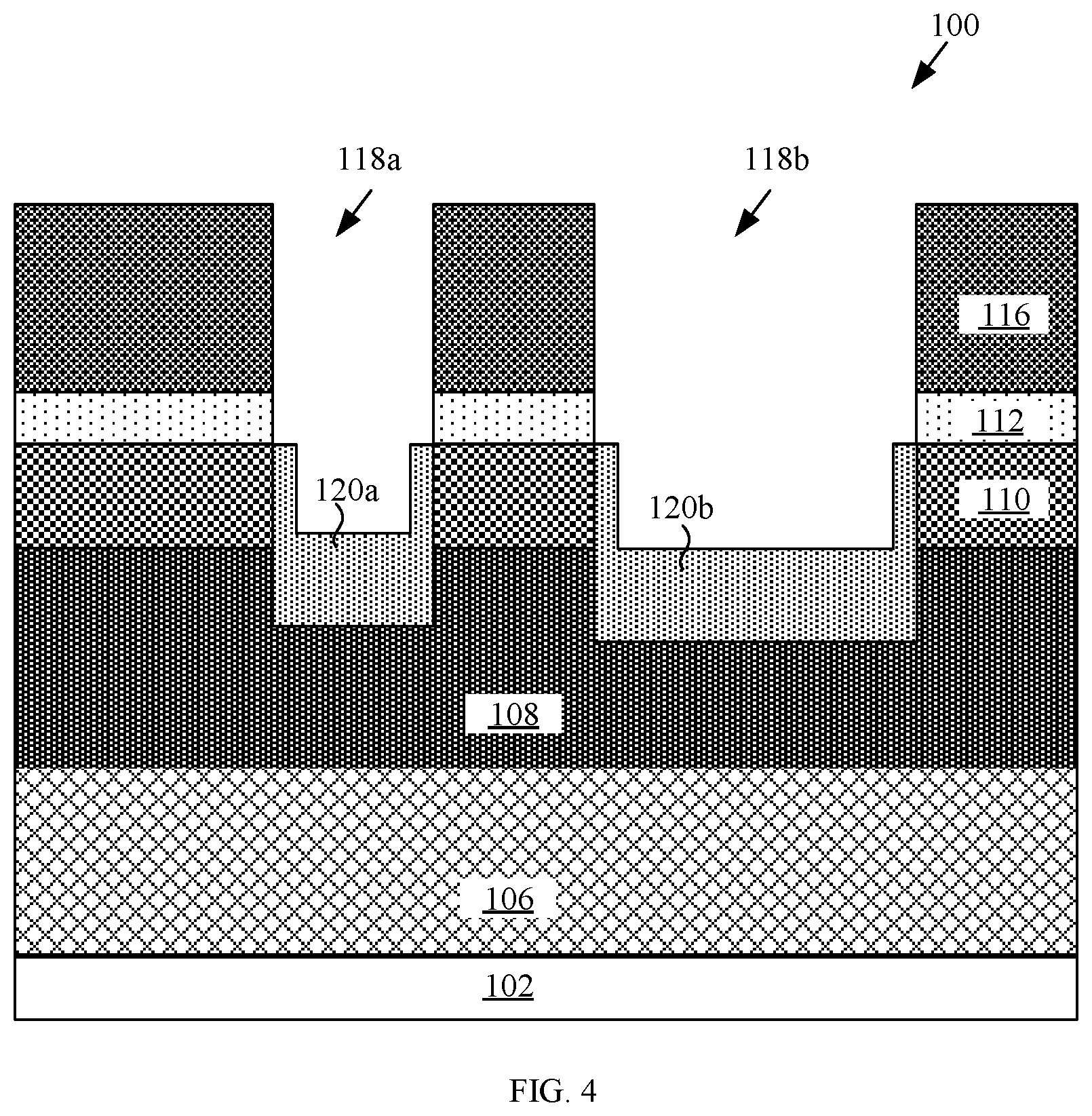Patent US12317562 Figure 4 – High electron mobility transistors having barrier liners and integration schemes
