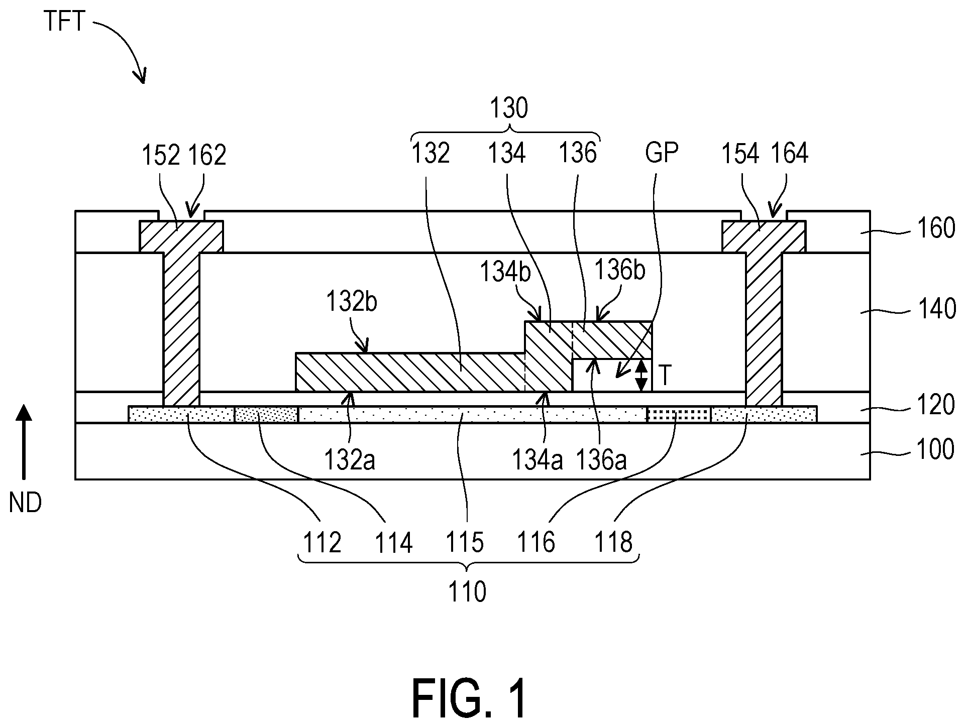 Patent US12317573 Figure 1 – Thin film transistor