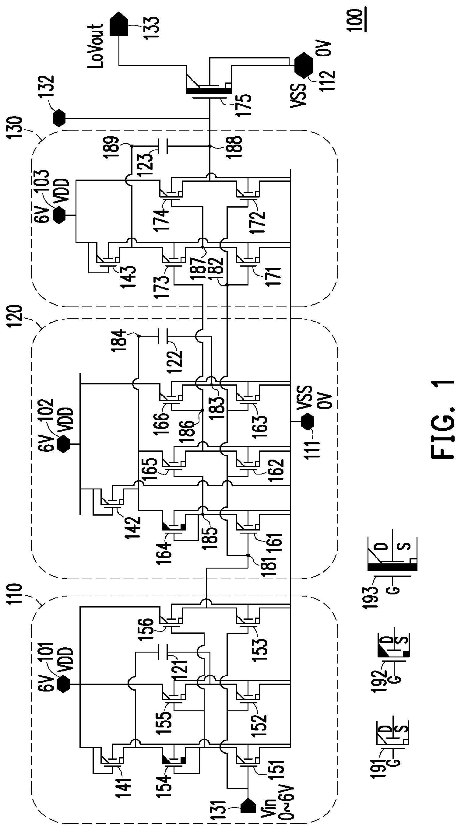 Patent US12317587 — Apparatus and circuits including transistors with different threshold voltages and methods of fabricating the same — Figure 1