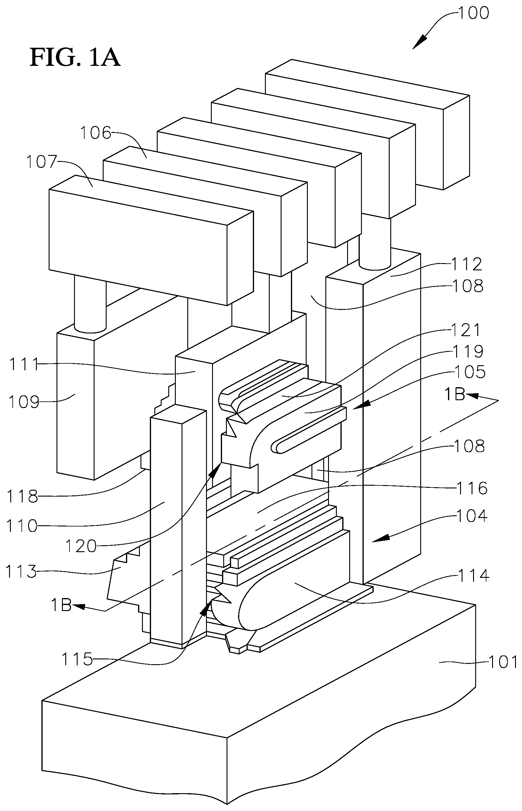 Patent US12317588 Figure 1 – Step-stacked nanowire CMOS structure for low power logic device and method of manufacturing the same