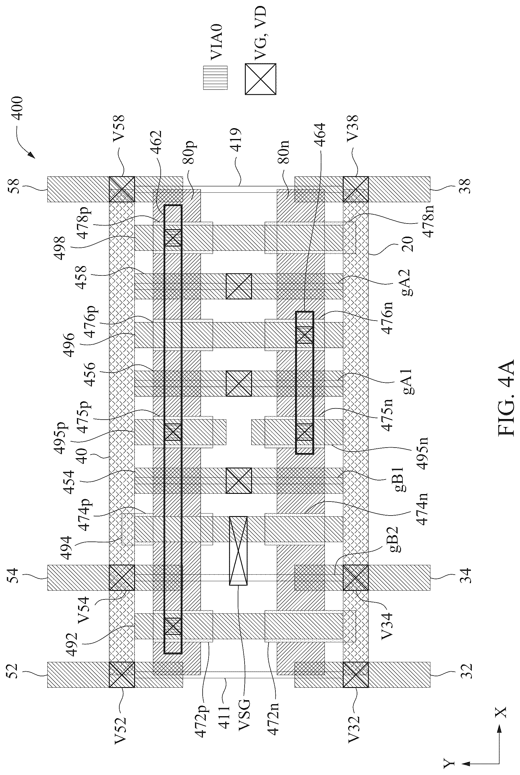 Patent US12317589 Figure 5 – Power rail and signal conducting line arrangement