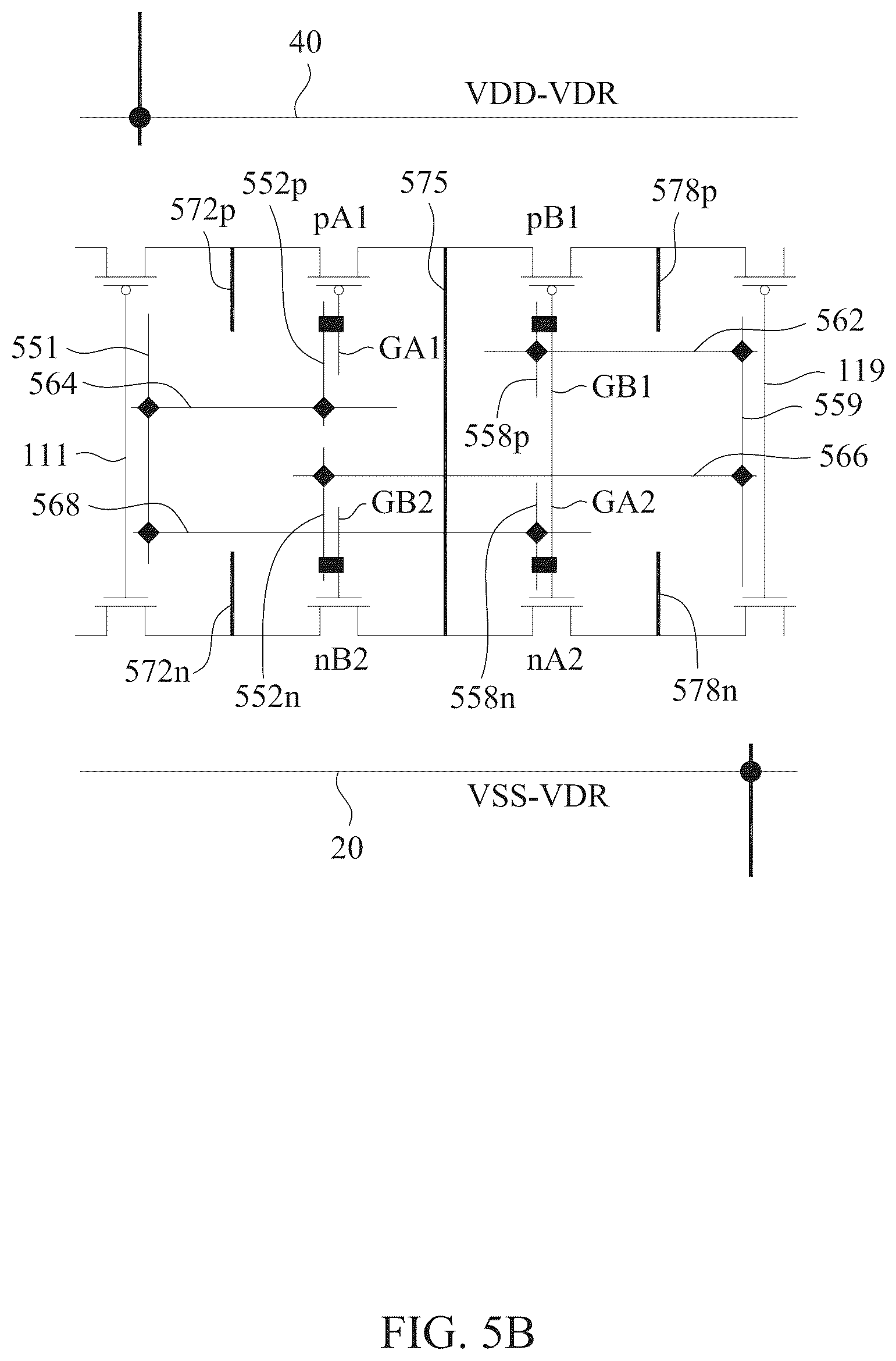 Patent US12317589 Figure 9 – Power rail and signal conducting line arrangement