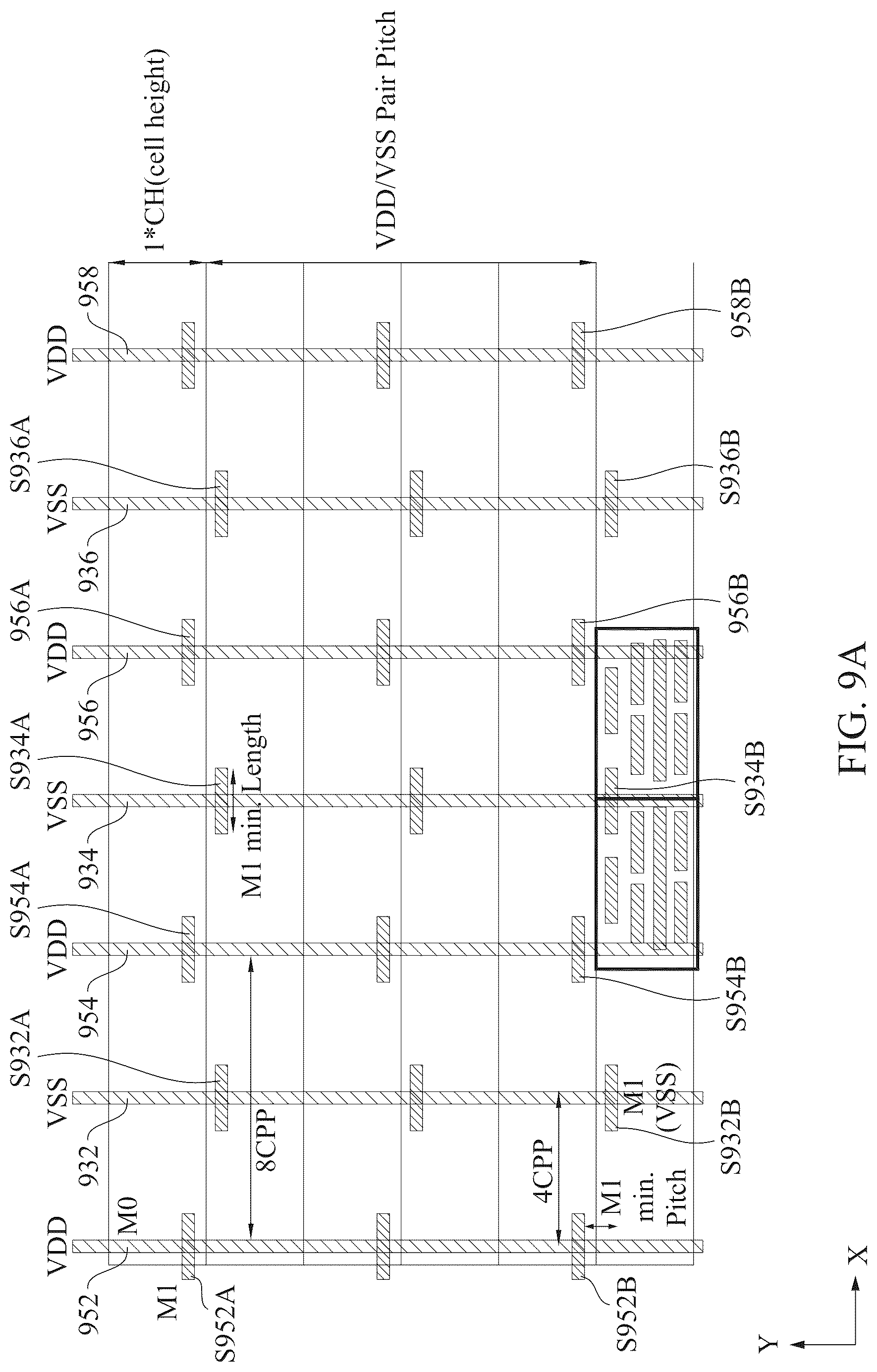 Patent US12317589 Figure 18 – Power rail and signal conducting line arrangement