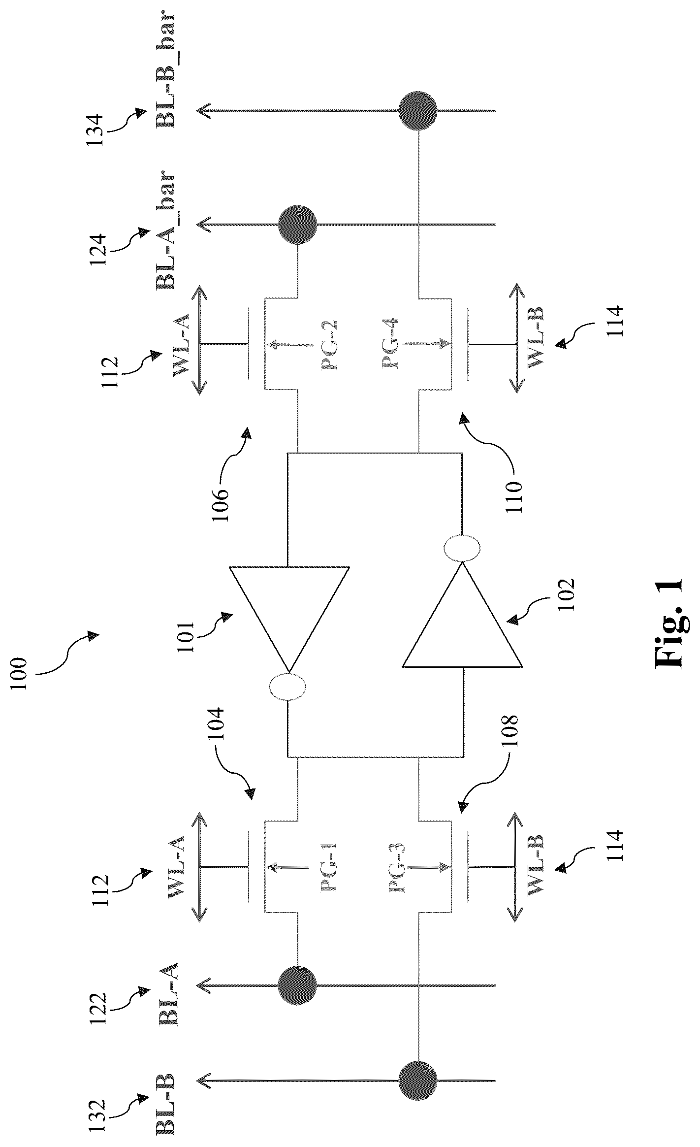 Patent US12317601 Figure 1 – Dual-port SRAM structure