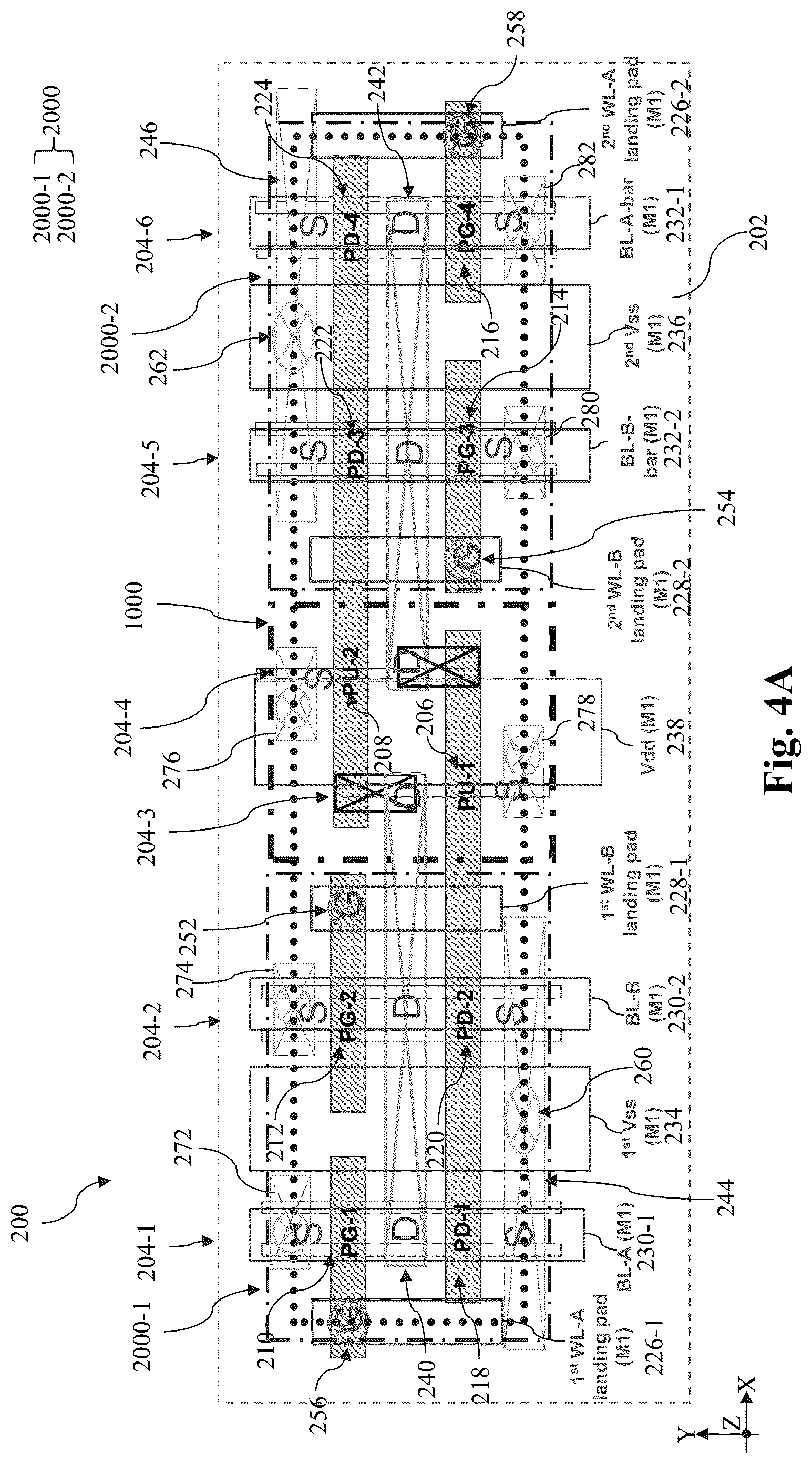 Patent US12317601 Figure 4 – Dual-port SRAM structure
